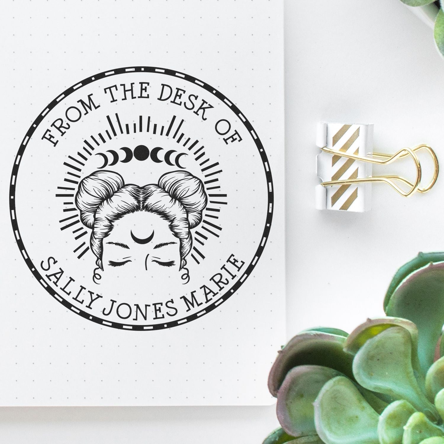 Wood Handle Zephyr's Echo Mystic Custom-Made Book Stamp - Engineer Seal Stamps