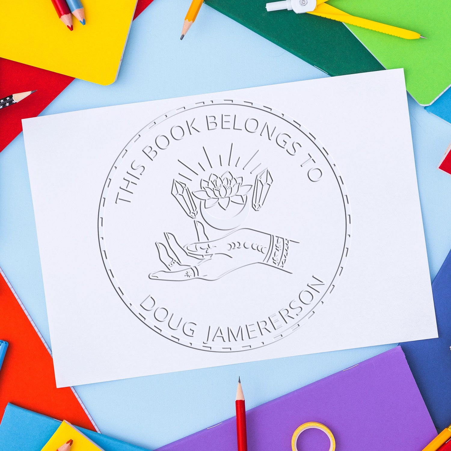 Lumina's Shadow Mystic Hybrid Customized Library Book Belongs To Embossing Seal - Engineer Seal Stamps