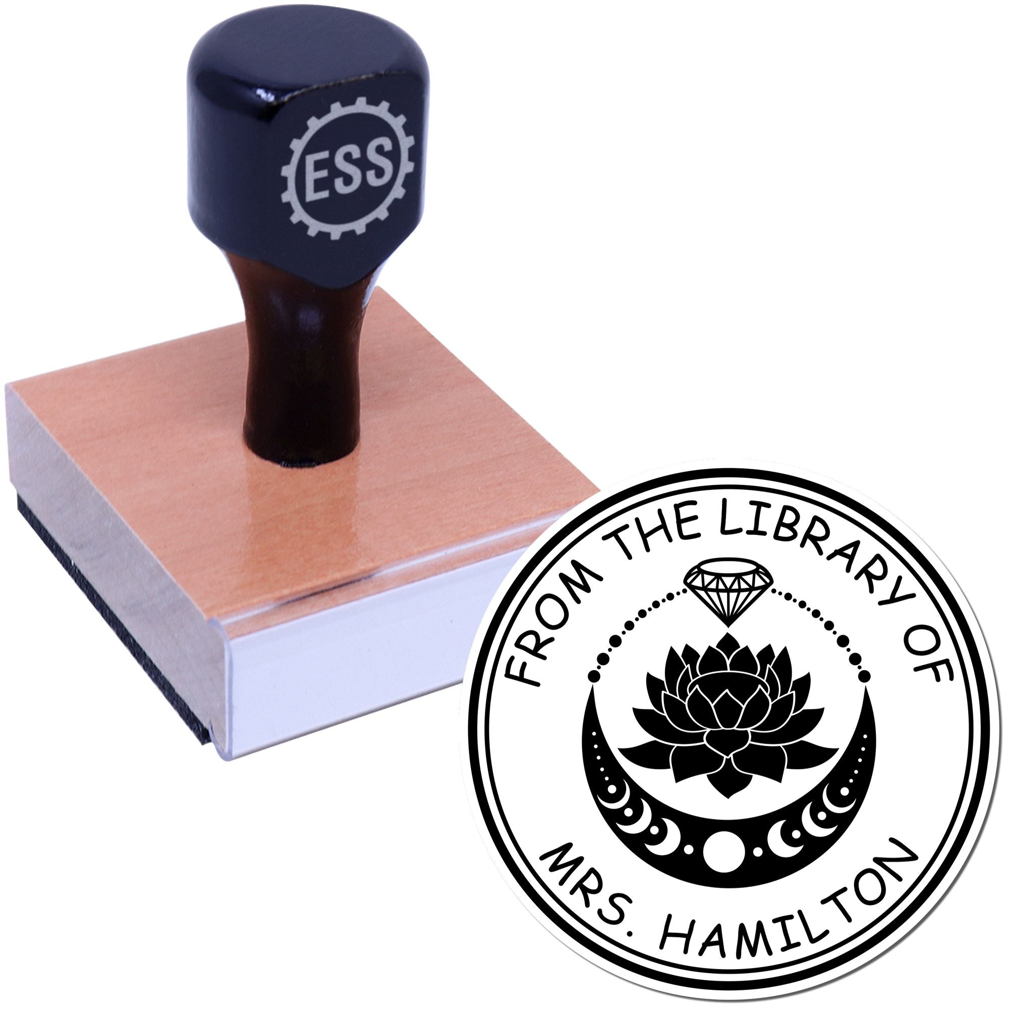 Wood Handle Vespera's Loom Mystic Custom-Made Book Signature Stamp - Engineer Seal Stamps