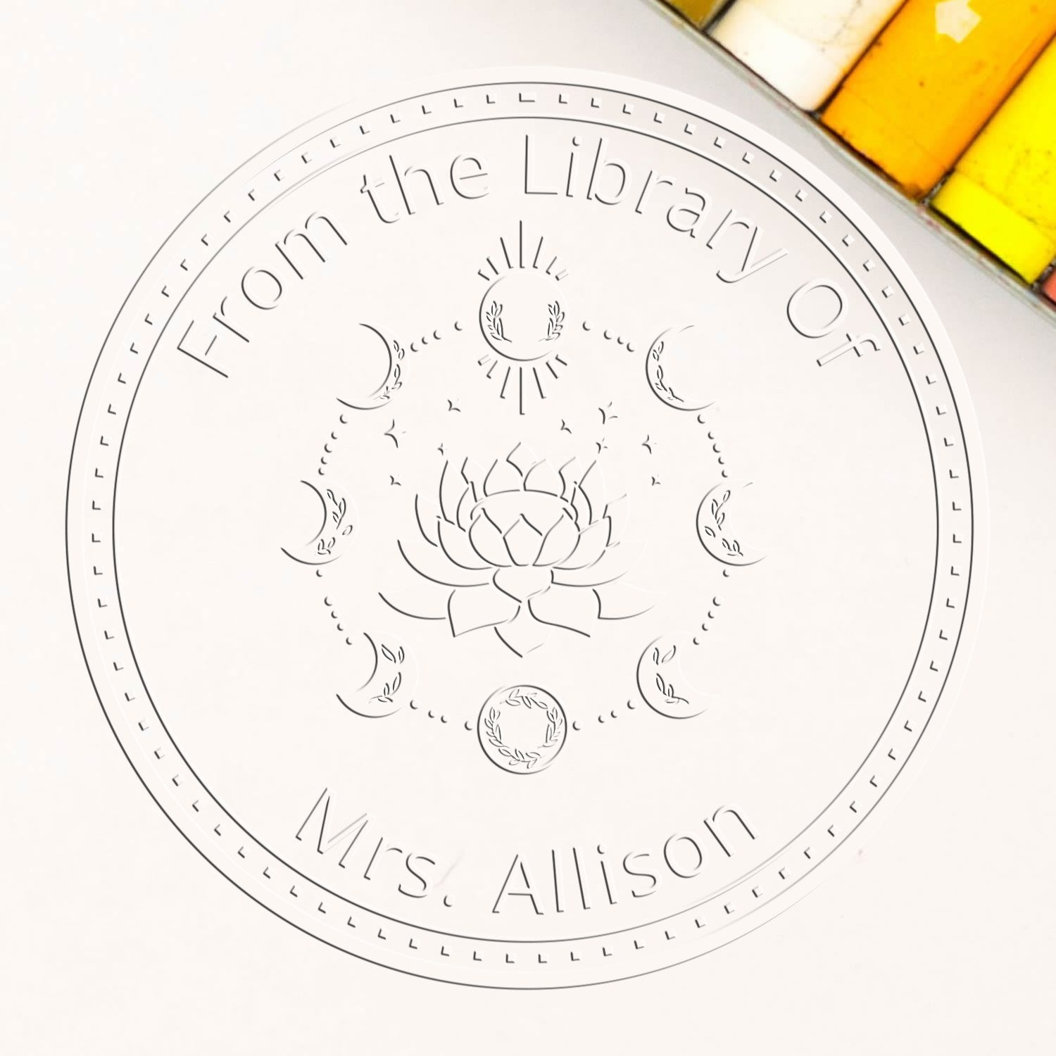 Nyx's Silhouette Mystic Desk Personalizable Bookplate Label Embossing Seal - Engineer Seal Stamps