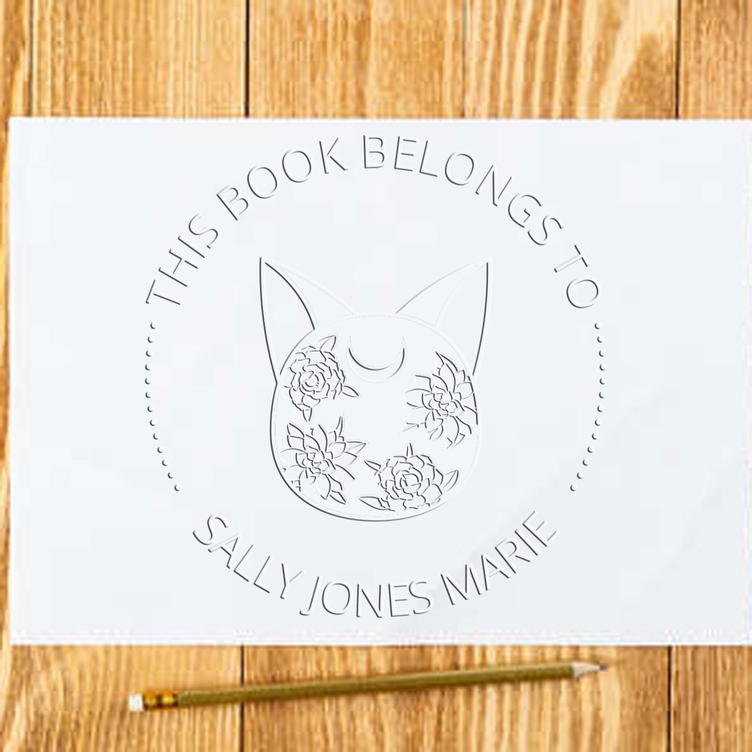 Elara's Haven Mystic Desk Personalizable Bookplate Sticker Seal - Engineer Seal Stamps