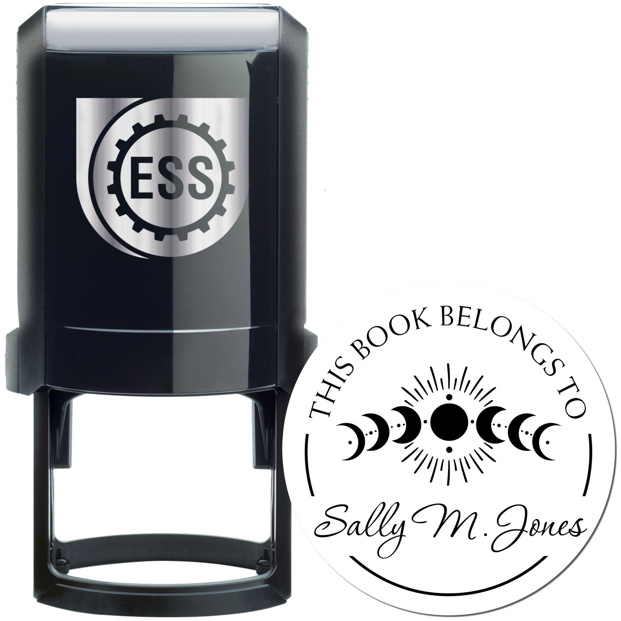 Obsidian Serenade Tarot Self-Inking Customizable This Book Belongs To Stamp - Engineer Seal Stamps