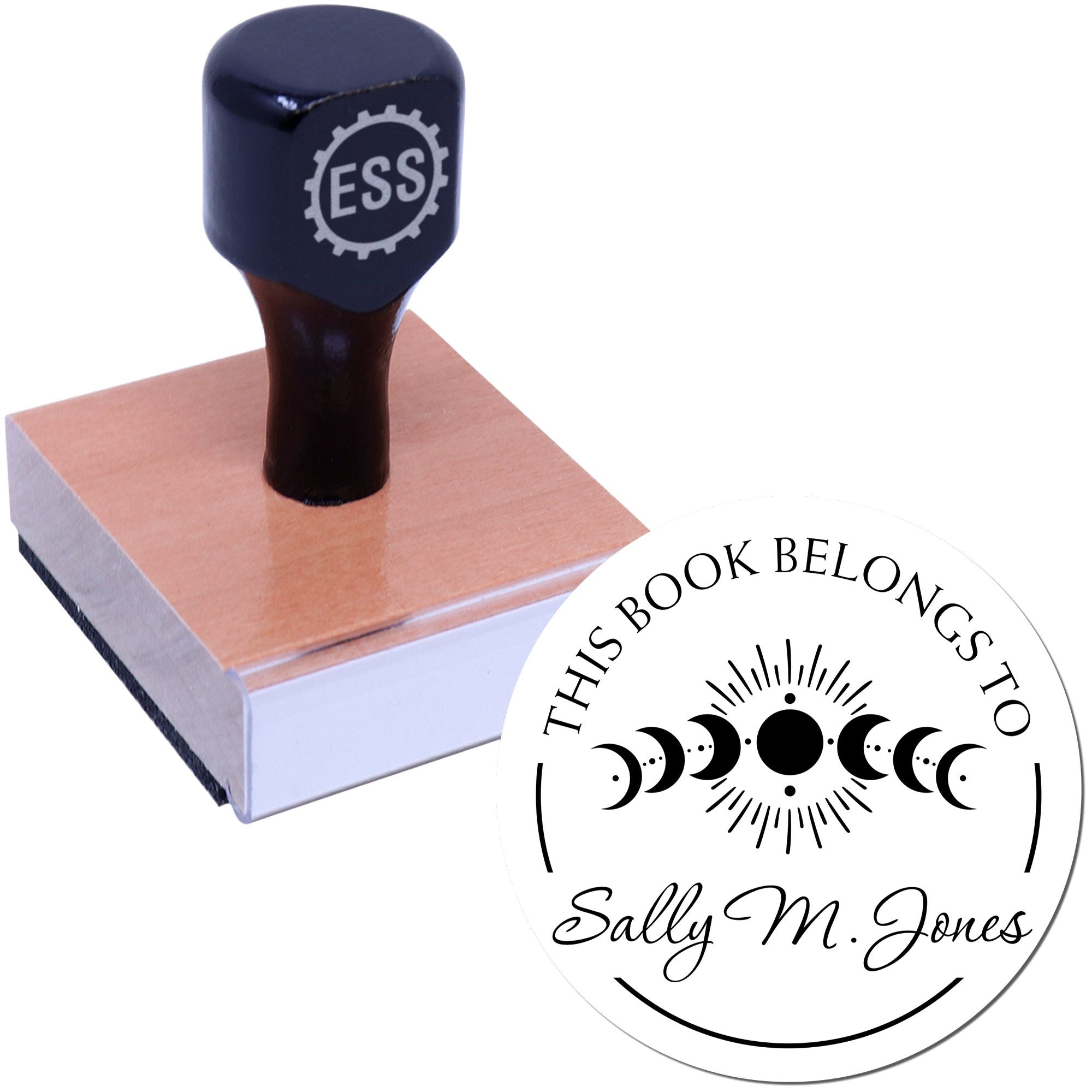 Wood Handle Obsidian Serenade Tarot Custom-Made Book Identity Stamp - Engineer Seal Stamps