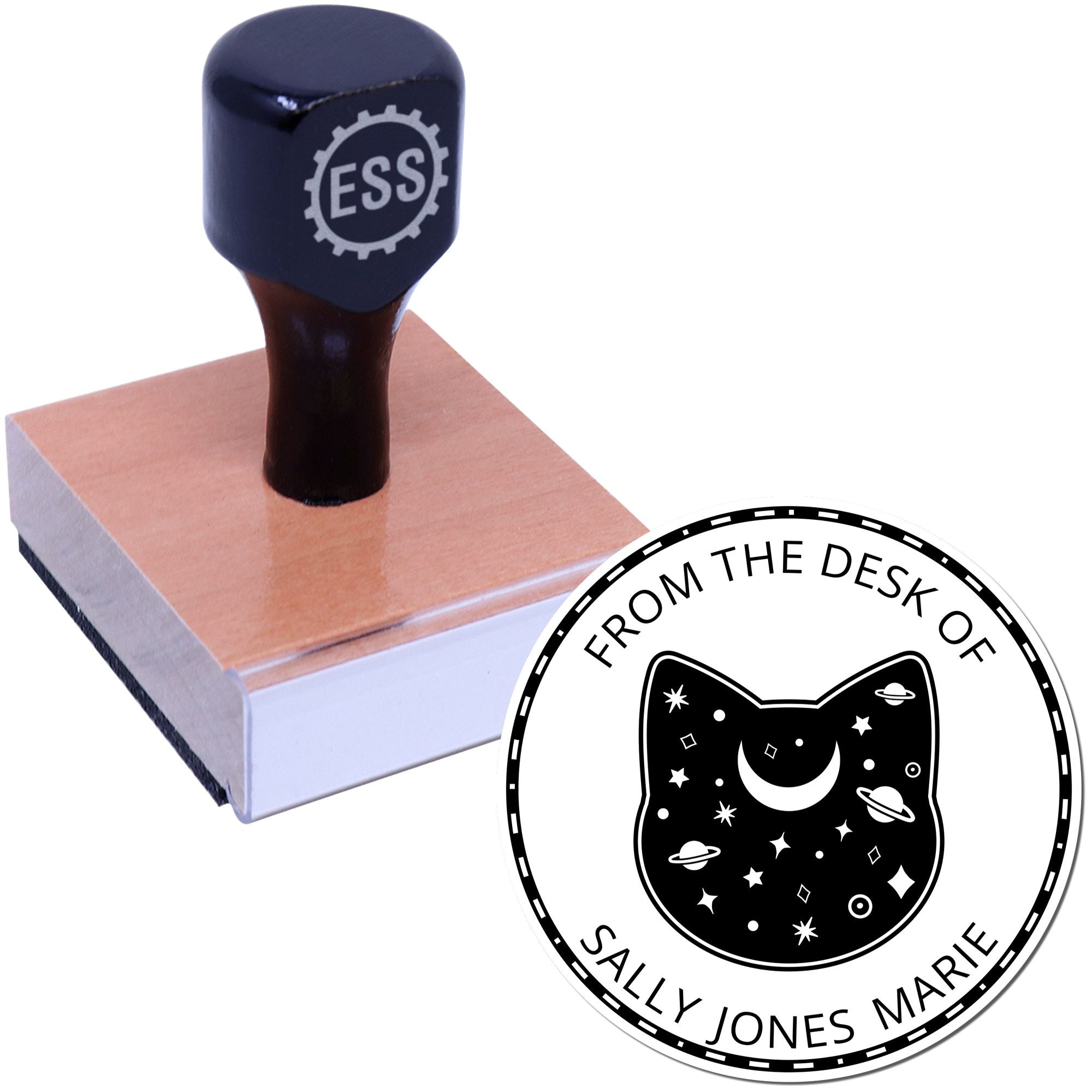 Wood Handle Solaris Wane Tarot Custom-Made Book Personalization Stamp - Engineer Seal Stamps