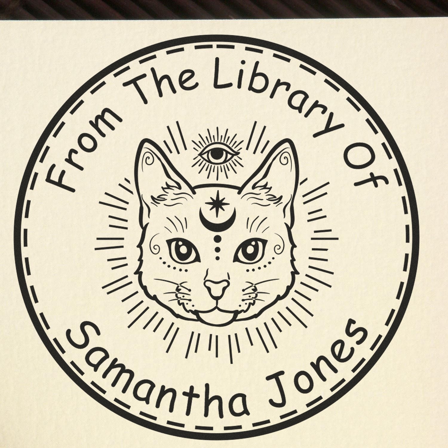 Meridian's Pulse Tarot Pre-Inked Custom Ex Libris Stamp - Engineer Seal Stamps