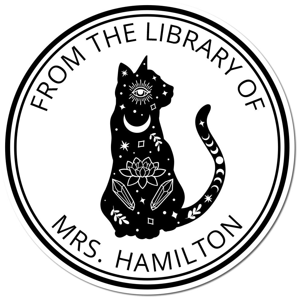 Lunara's Crescent Tarot Self-Inking Customizable Book Return Stamp - Engineer Seal Stamps