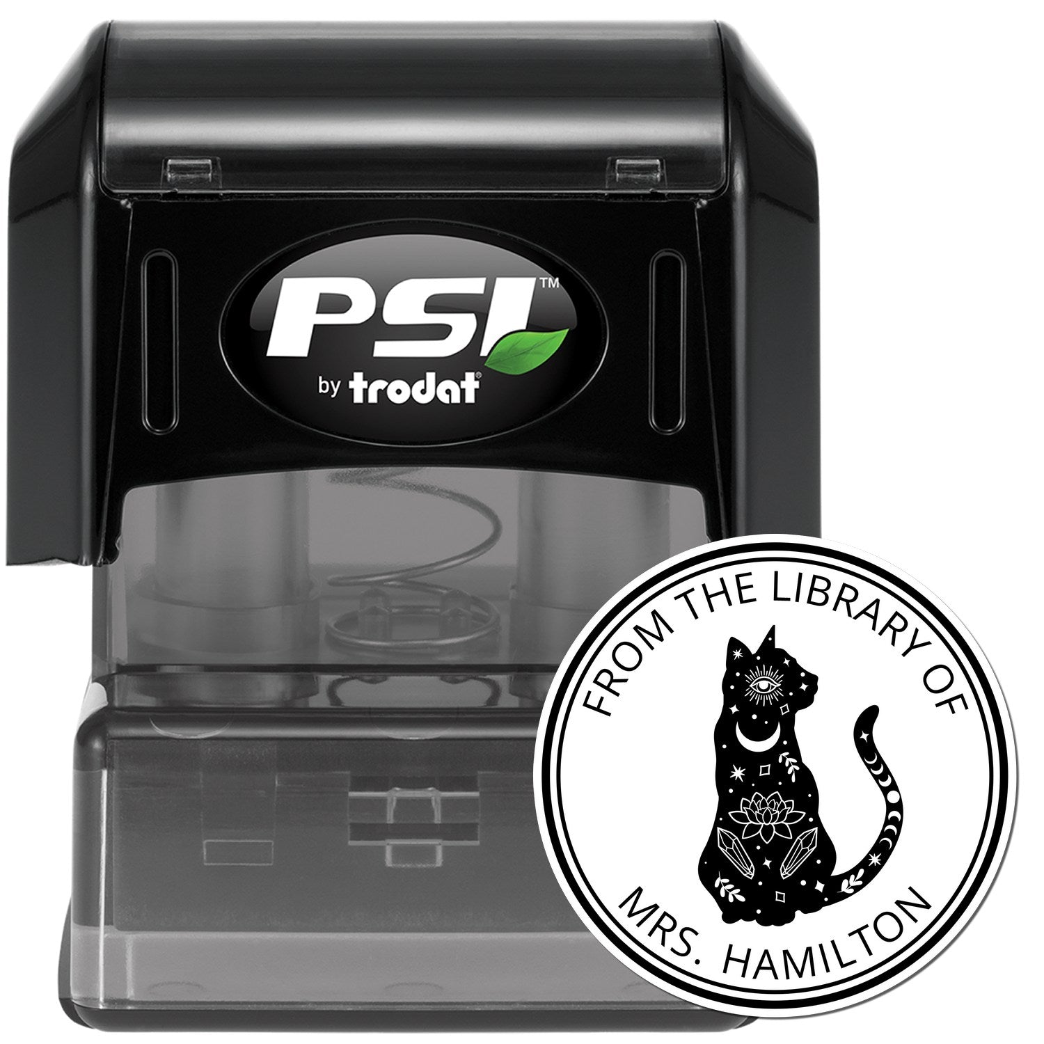 Lunara's Crescent Tarot Pre-Inked Custom Ex Libris Bookplate Stamp - Engineer Seal Stamps