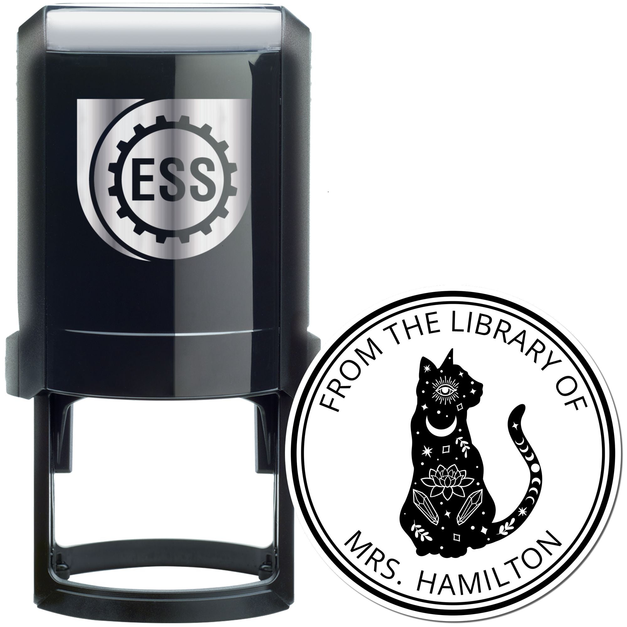 Lunara's Crescent Tarot Self-Inking Customizable Book Return Stamp - Engineer Seal Stamps