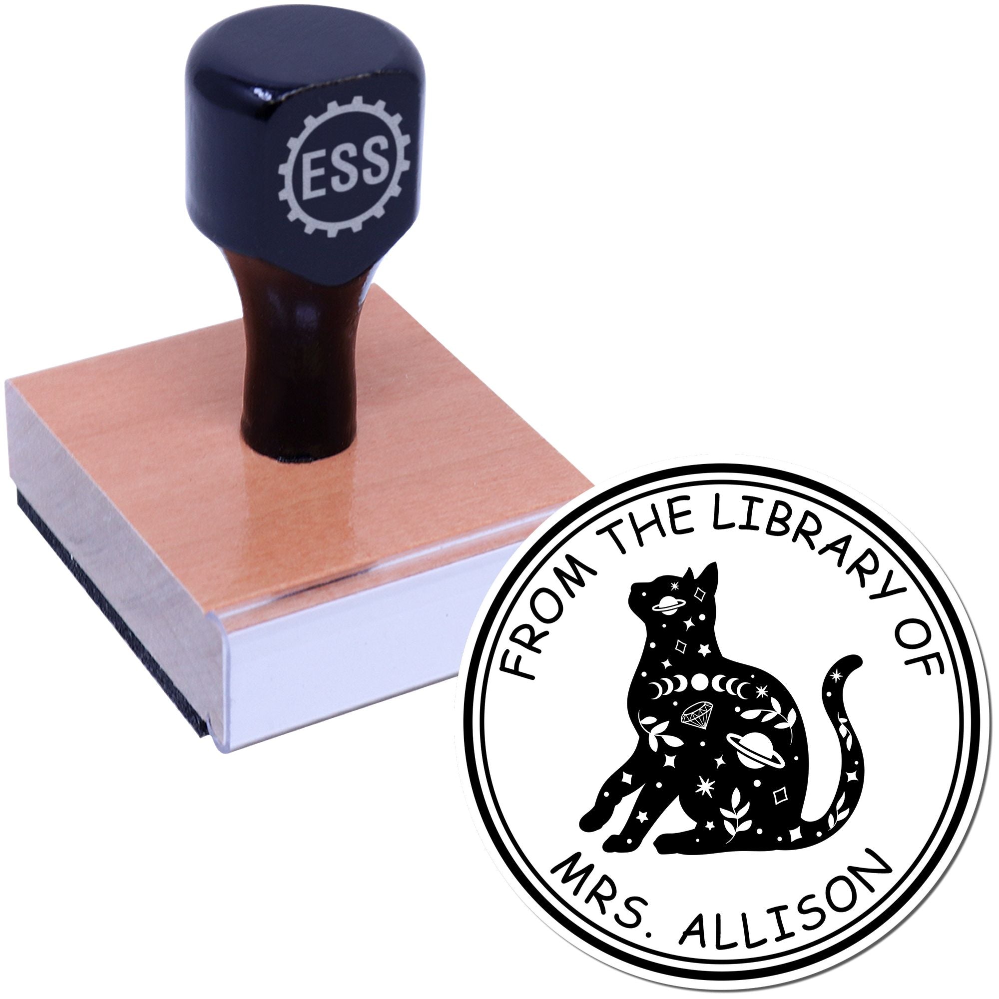 Wood Handle Aetherwind's Call Tarot Custom-Made Bookplate Design Stamp - Engineer Seal Stamps