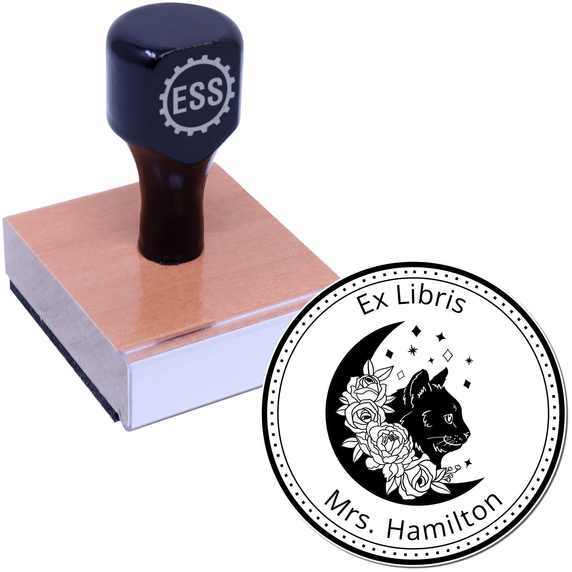 Wood Handle Sirenia's Depths Tarot Custom-Made Bookplate Label Stamp - Engineer Seal Stamps