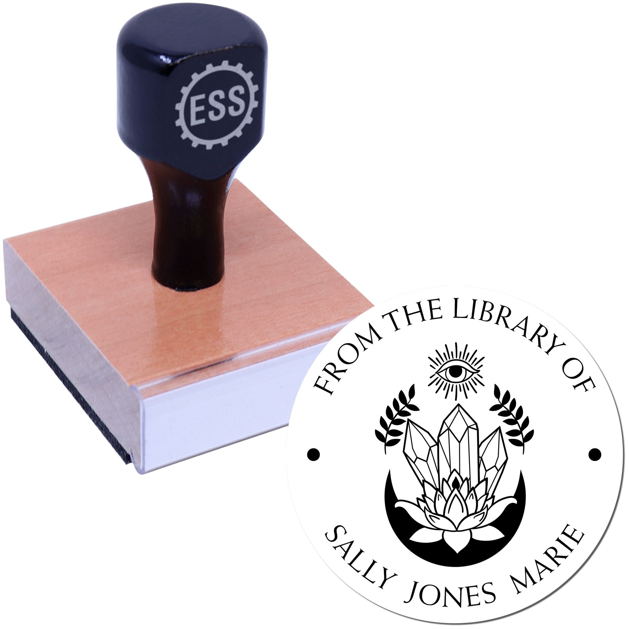 Wood Handle Pyralis Flame Tarot Custom-Made Bookplate Sticker Stamp - Engineer Seal Stamps