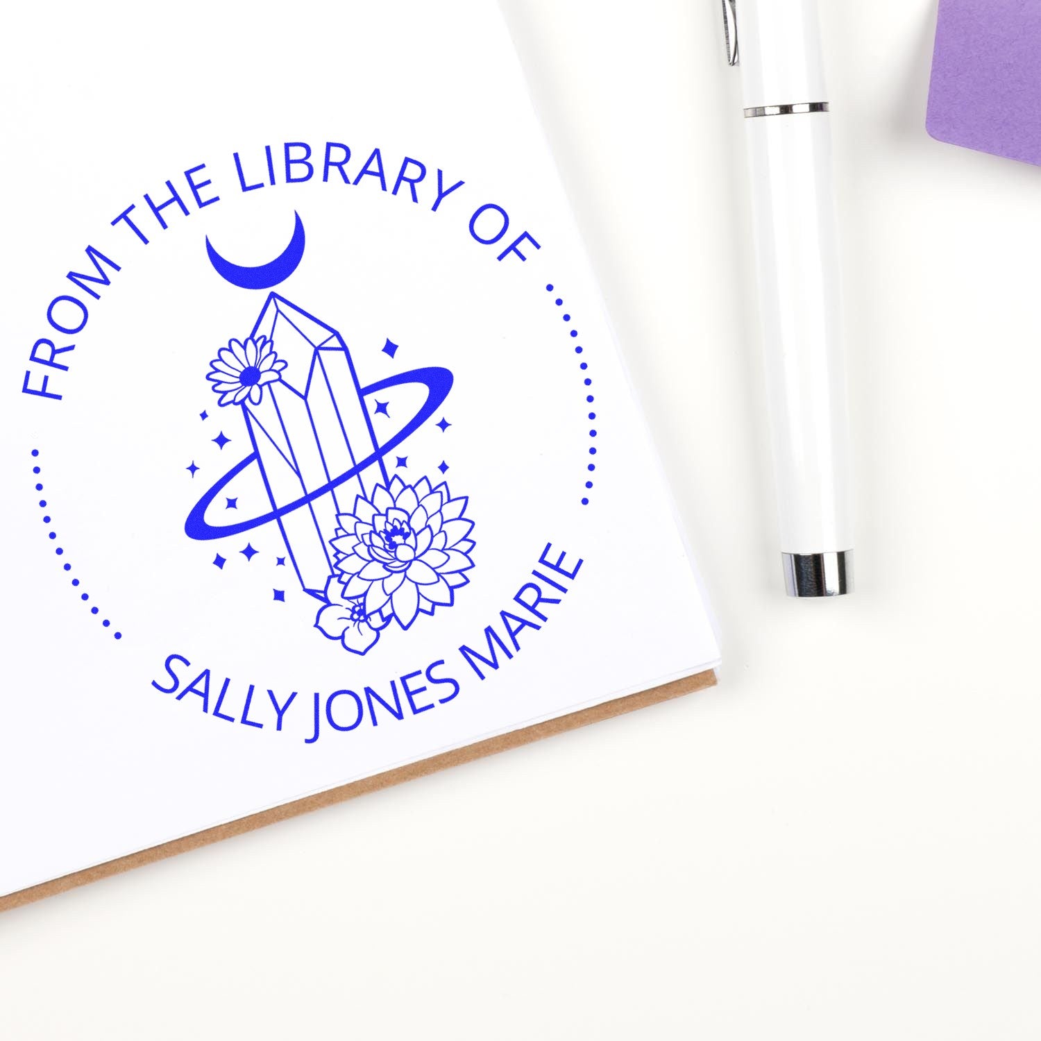 Galadriel's Mantle Tarot Self-Inking Customizable Book Signature Stamp - Engineer Seal Stamps