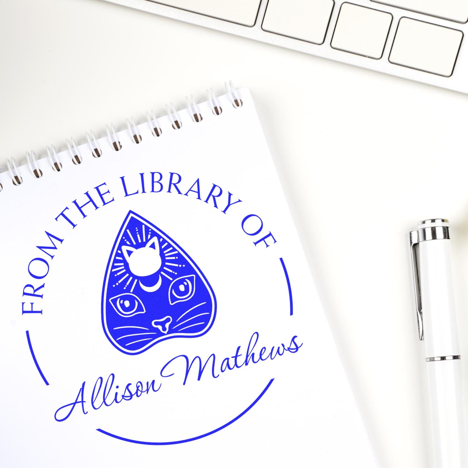 Wood Handle Tempestarii Veil Tarot Custom-Made Bookplate Printing Stamp - Engineer Seal Stamps