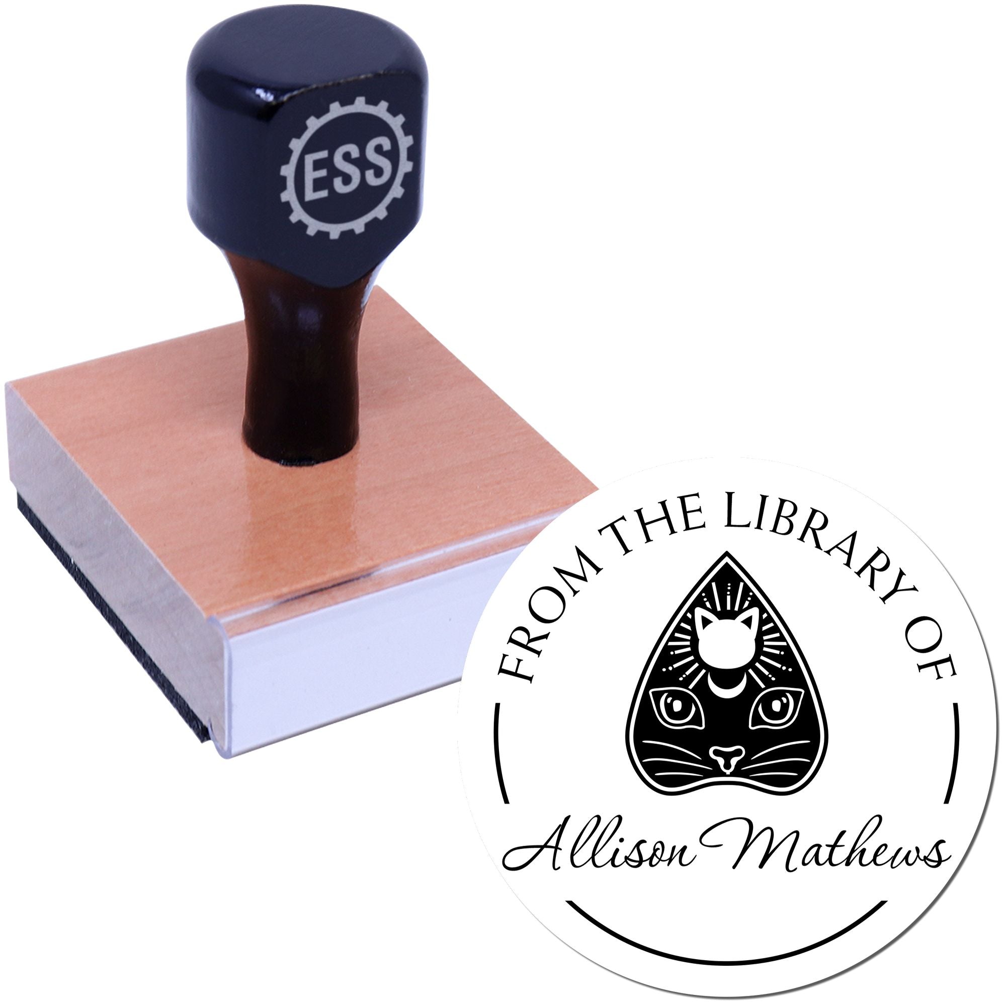 Wood Handle Tempestarii Veil Tarot Custom-Made Bookplate Printing Stamp - Engineer Seal Stamps