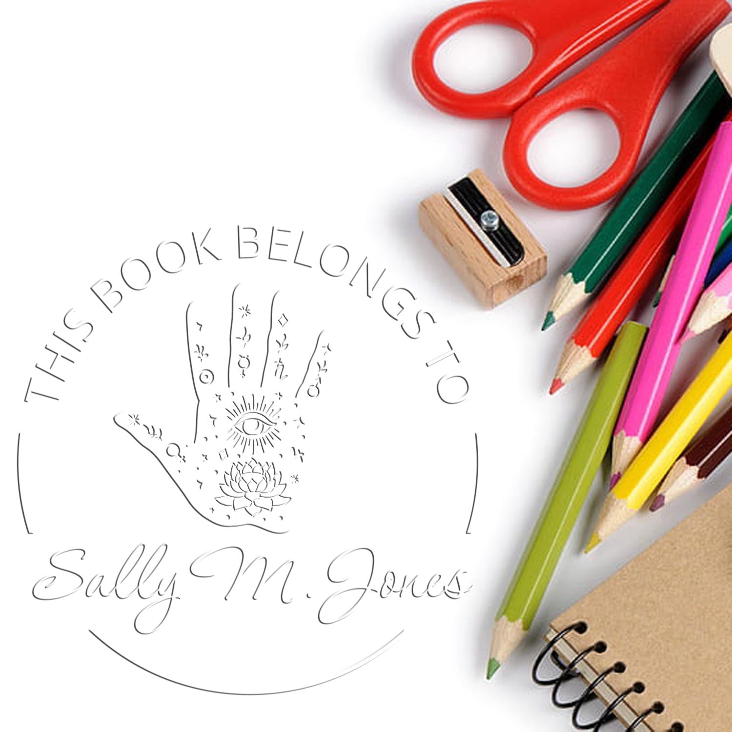 Arcadia's Whisper Tarot Desk Personalizable Bookplate Maker Embossing Seal - Engineer Seal Stamps