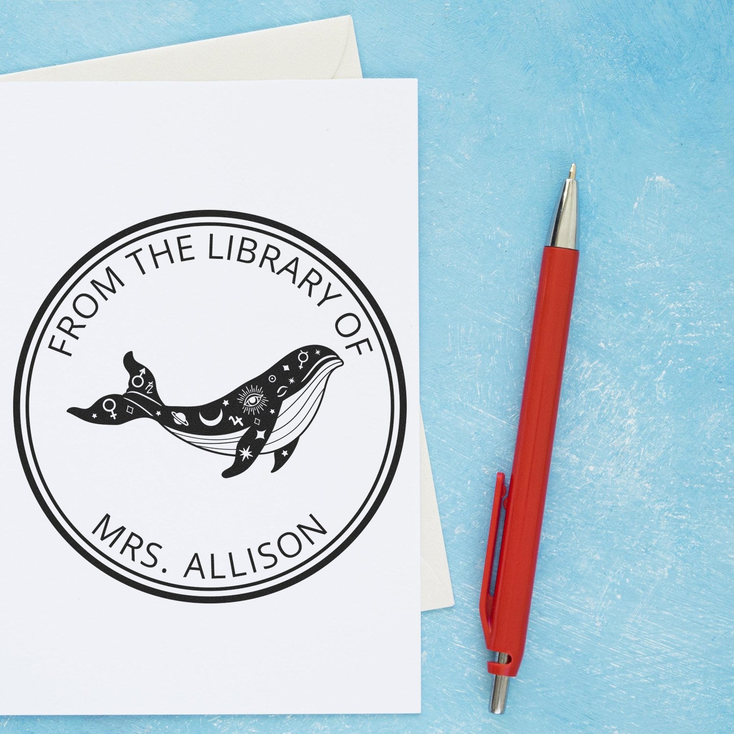 Aurora's Veil Tarot Self-Inking Customizable Book Identity Stamp - Engineer Seal Stamps