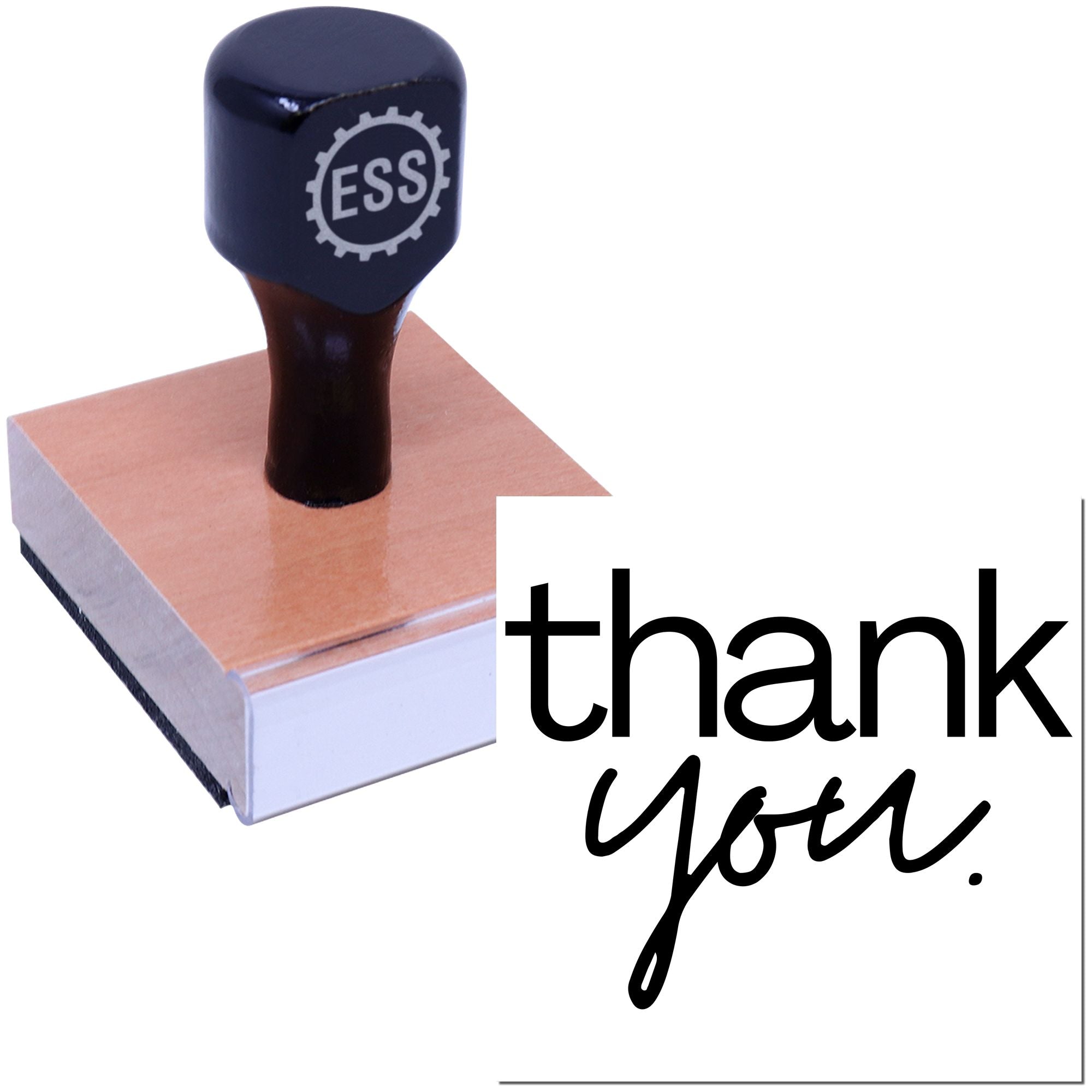 Square Minimalist Elegant Gratitude Custom Thank You Stamper