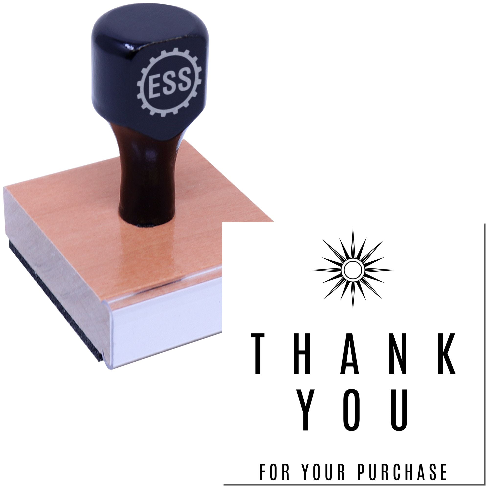 Square Radiant Appreciation Custom Thank You Rubber Stamp