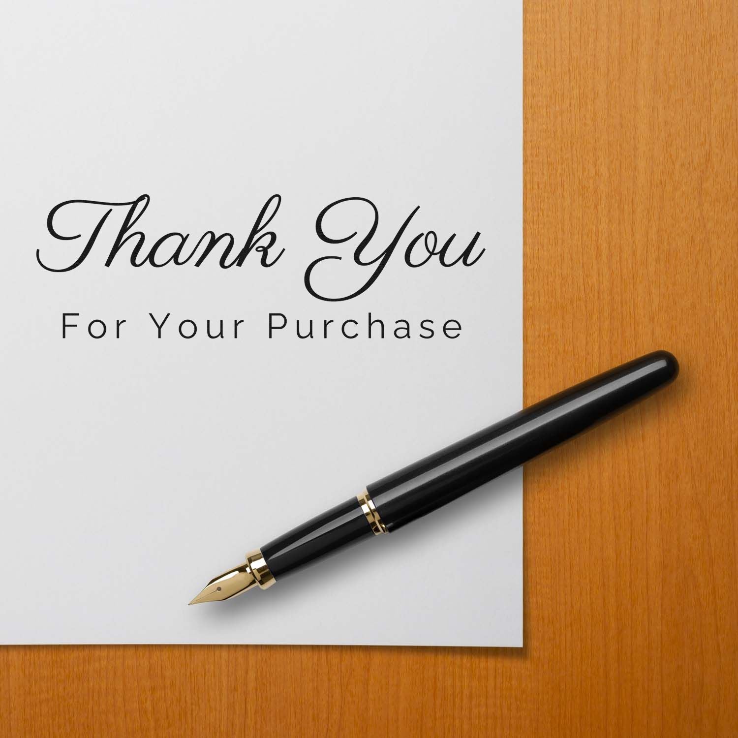 Square Graceful Elegant Gratitude Custom Thank You Wood Stamp