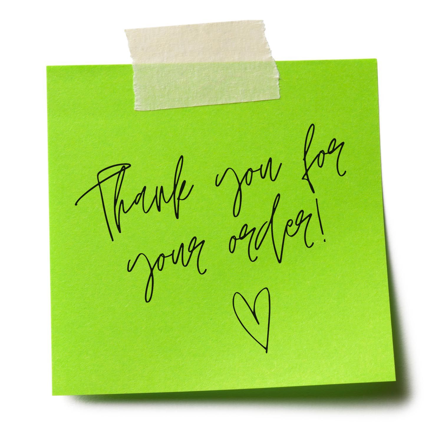 Square Heartfelt Thank You for your Order Custom Thanks Stamp