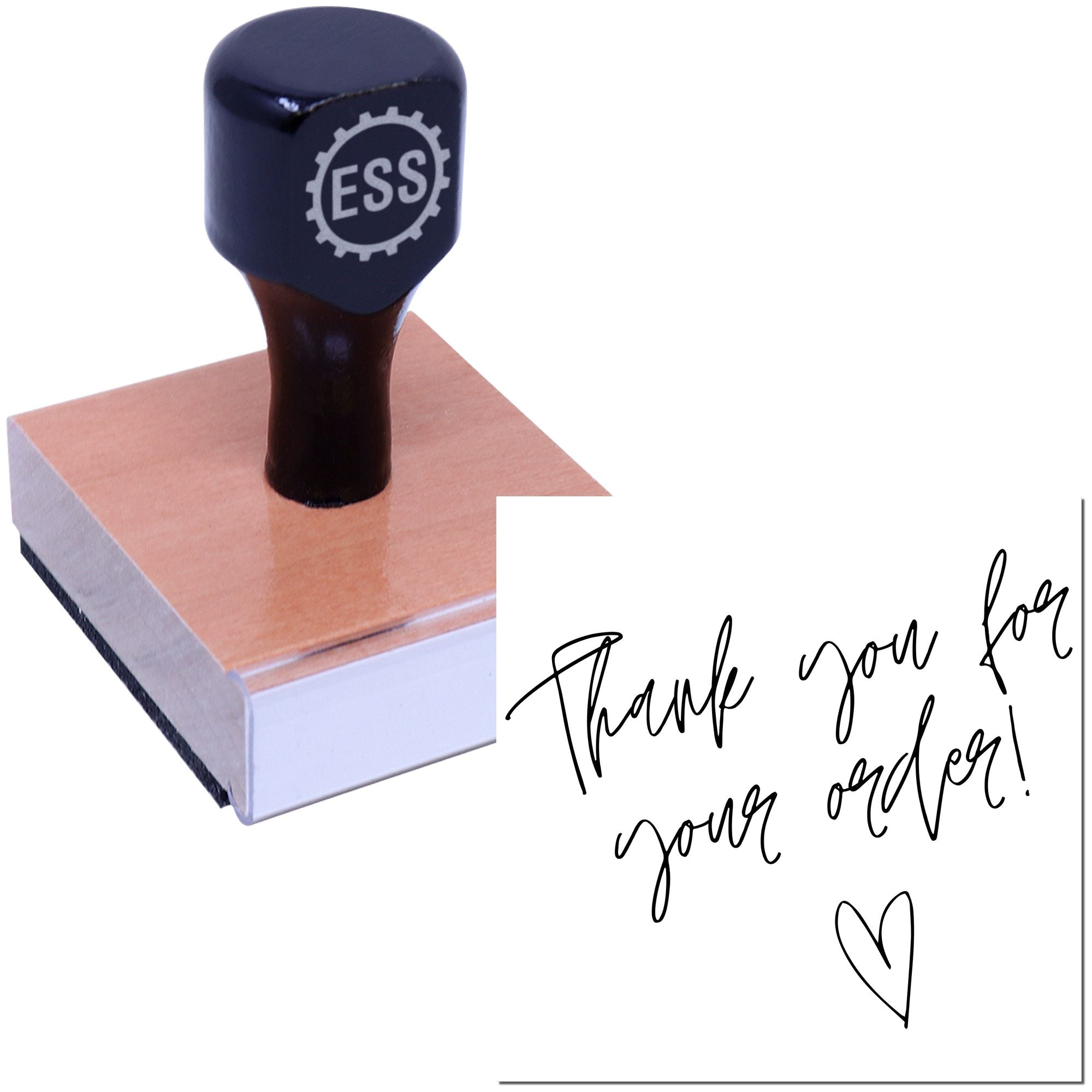 Square Heartfelt Thank You for your Order Custom Thanks Stamp