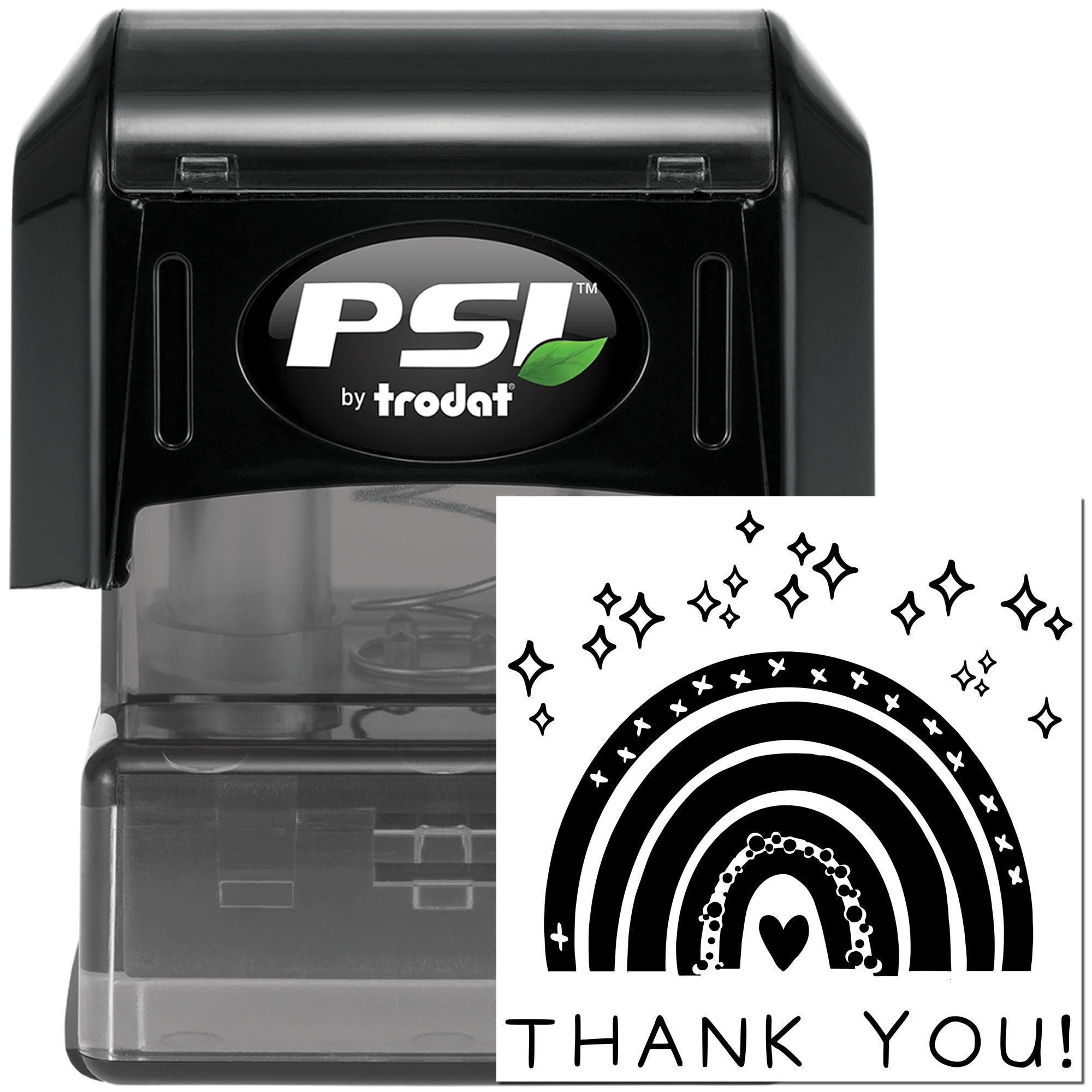 Pre-Inked Rainbow of Thanks Personalized Thanks Stamp - Engineer Seal Stamps