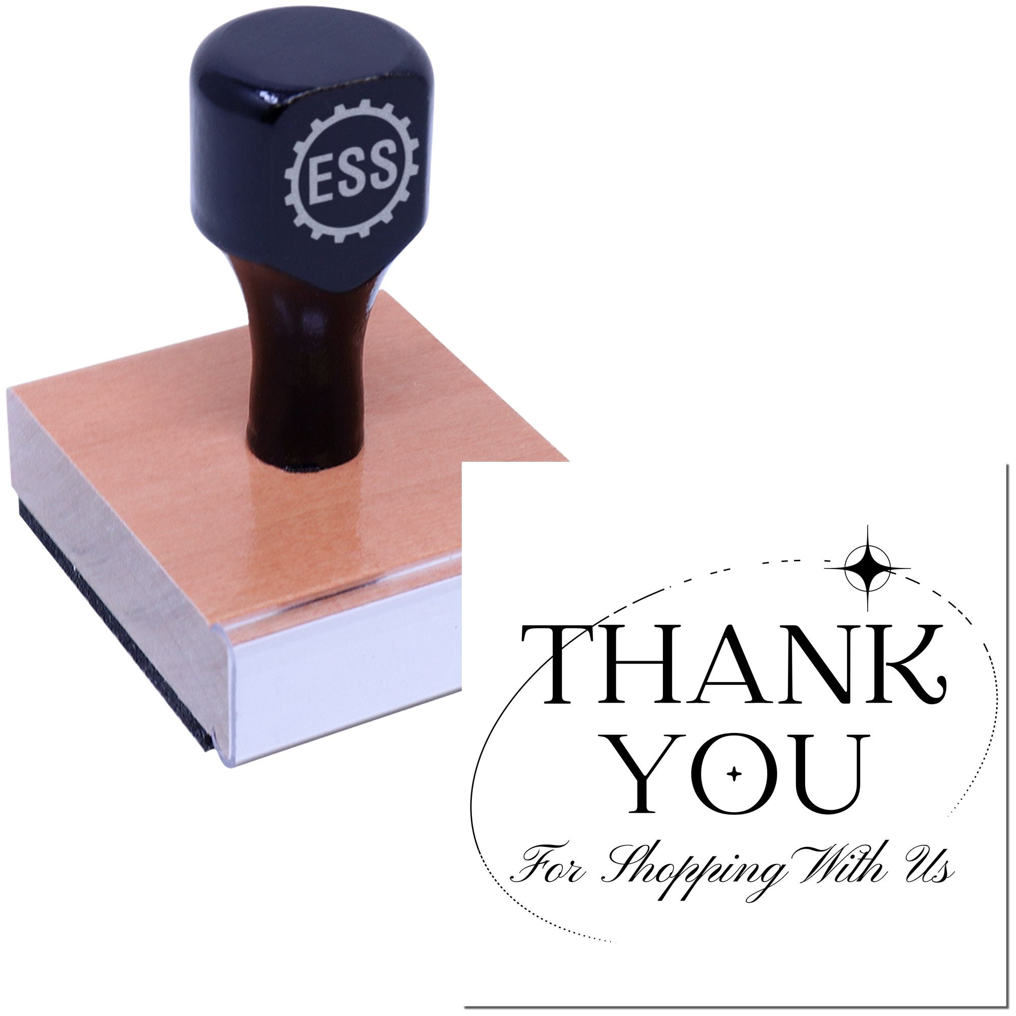 Square Elegance of Gratitude Customized Thank You Stamp