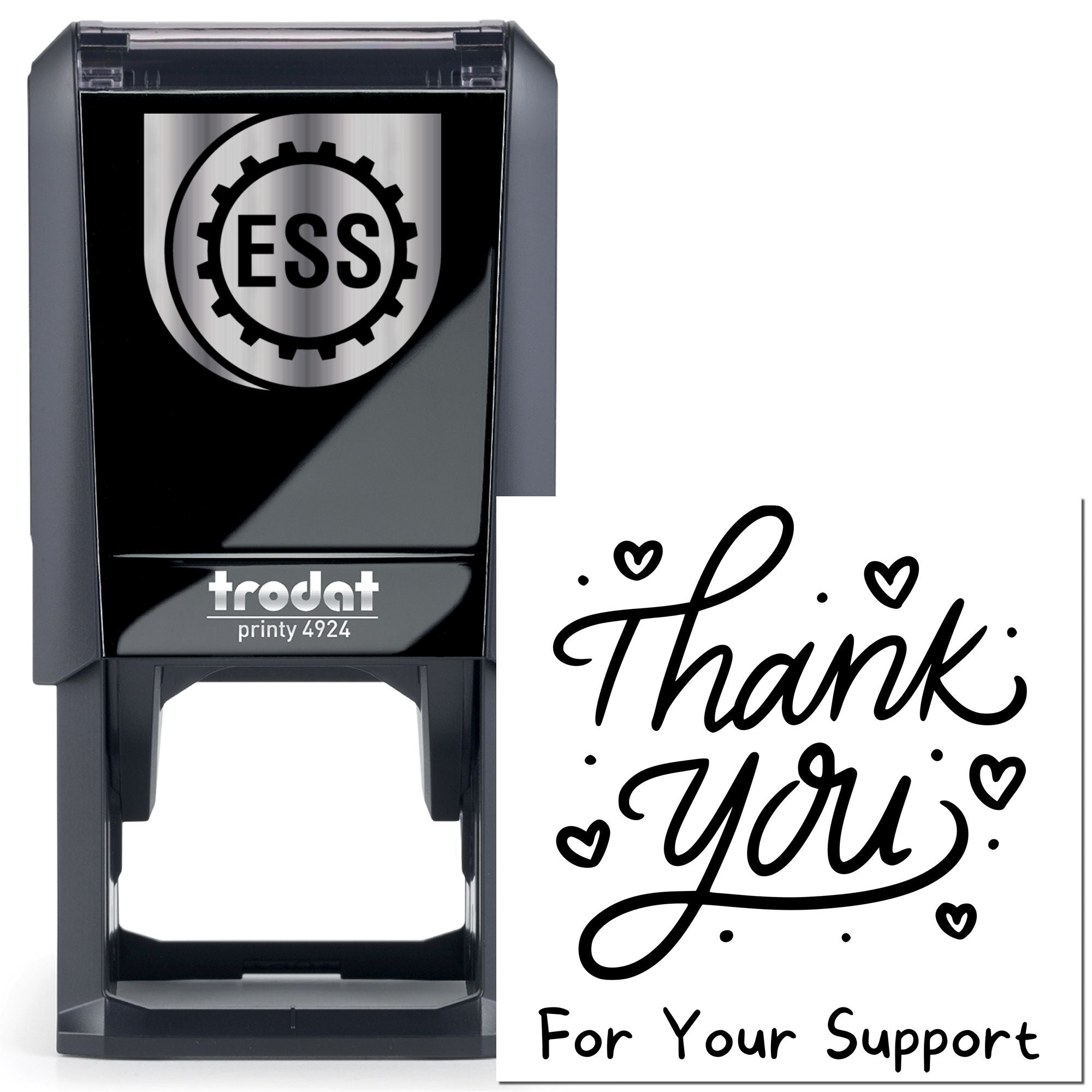 Flowering Script Heartfelt Thank You Self-Inking Custom Thank You Stamp - Engineer Seal Stamps