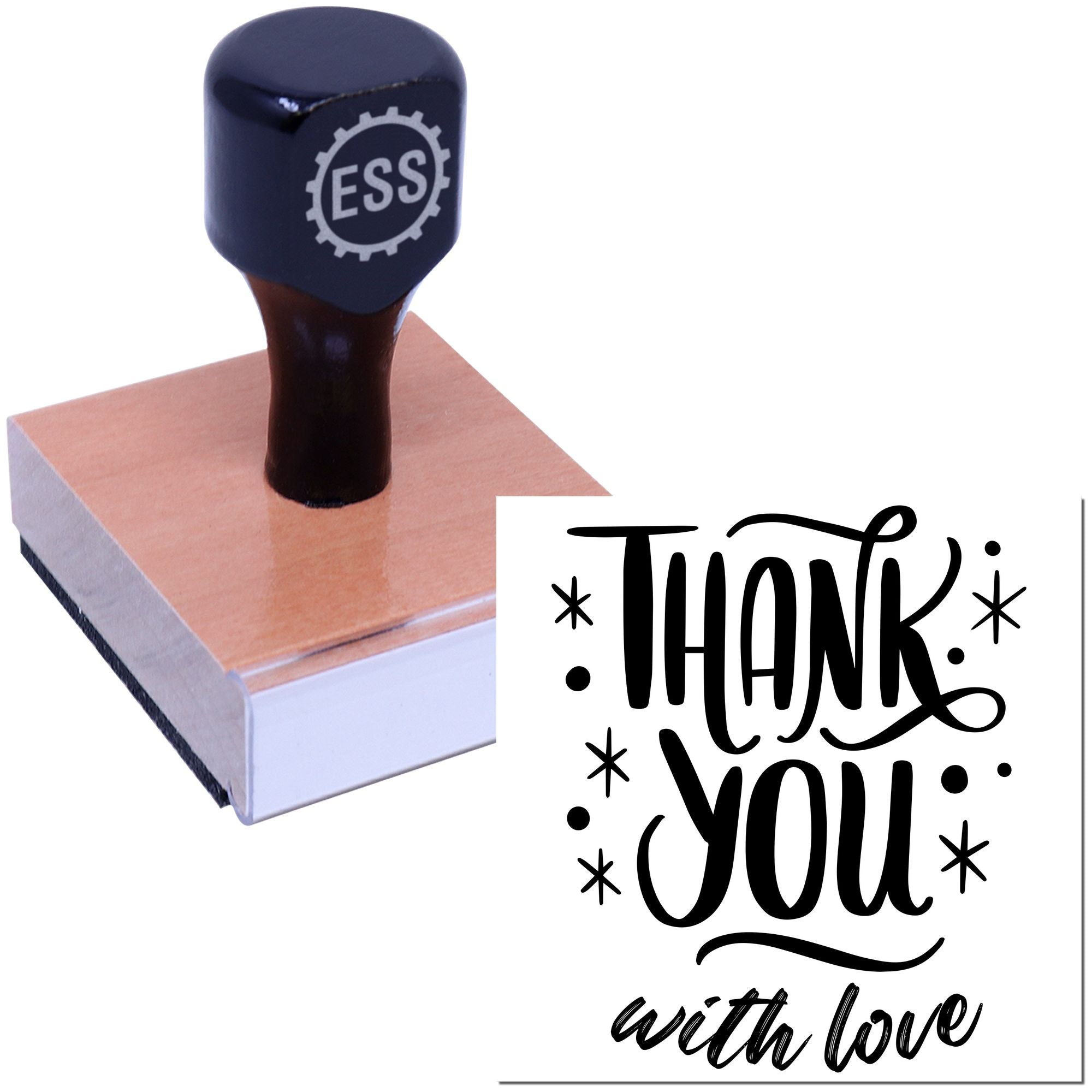 Square Loving Gratitude Customized Thanks Rubber Stamp