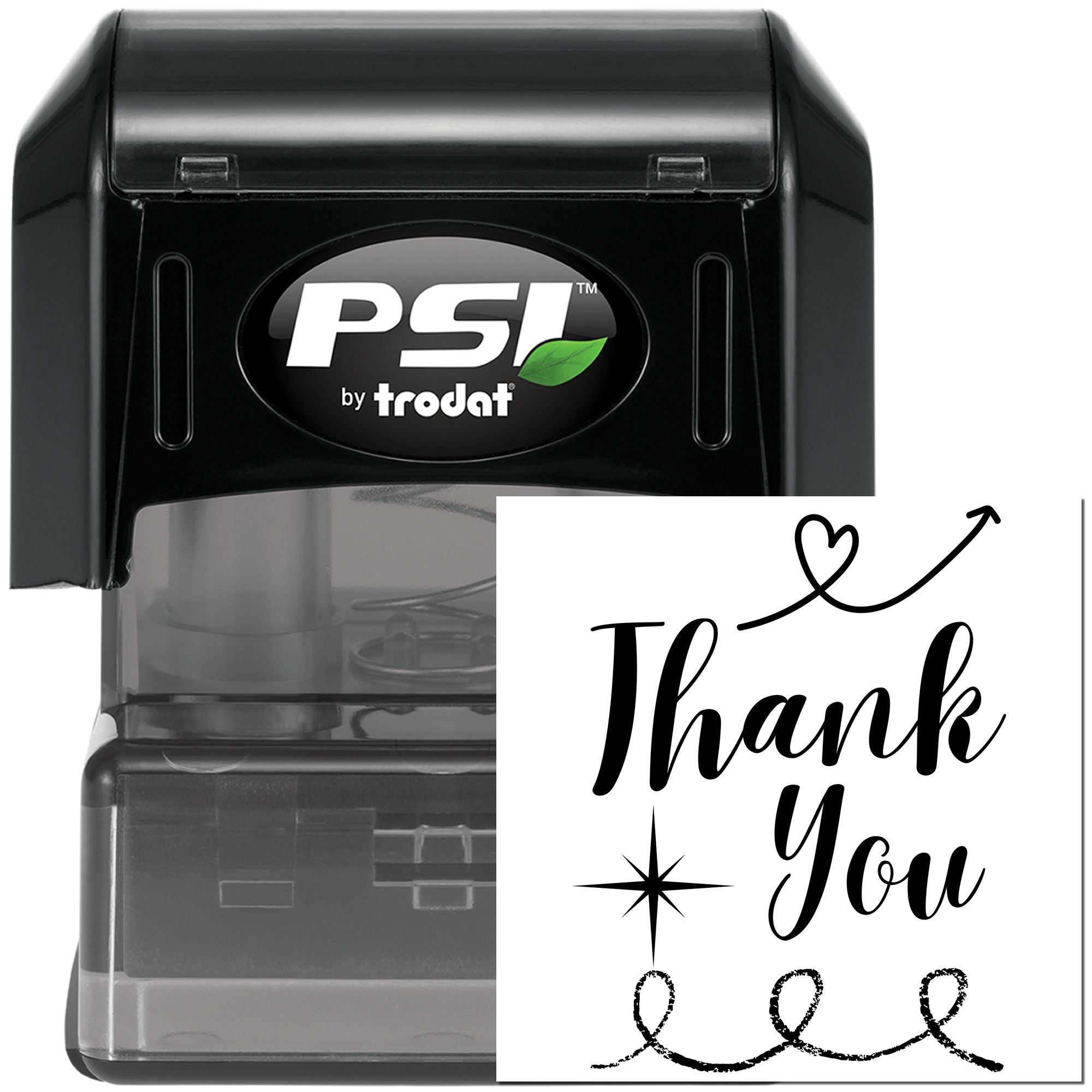 Pre-Inked Playful Heartfelt Thank You Personalized Thank You Stamper - Engineer Seal Stamps