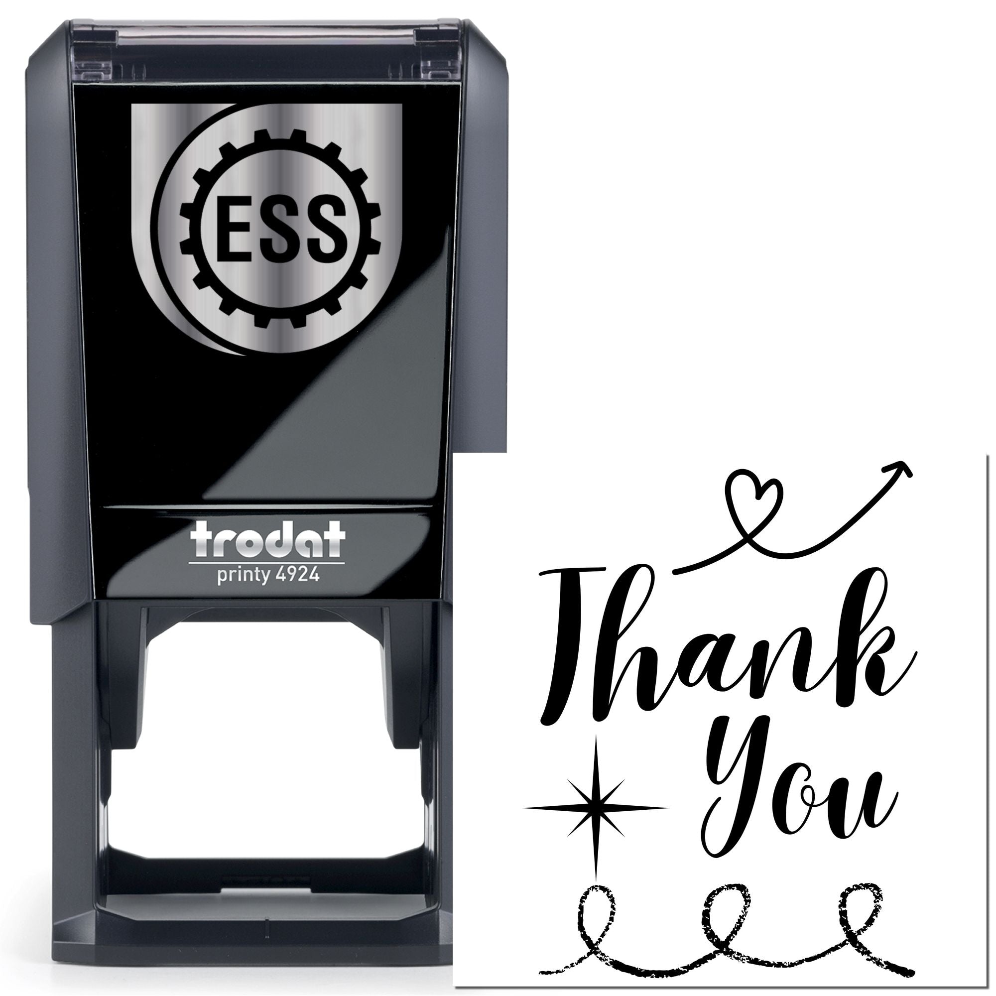 Playful Heartfelt Thank You Self-Inking Custom Thanks Rubber Stamp - Engineer Seal Stamps