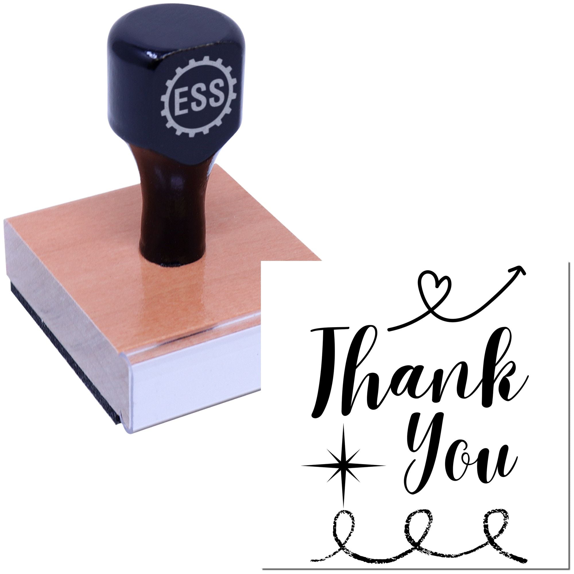 Square Playful Heartfelt Thank You Personalized Thank You Stamp