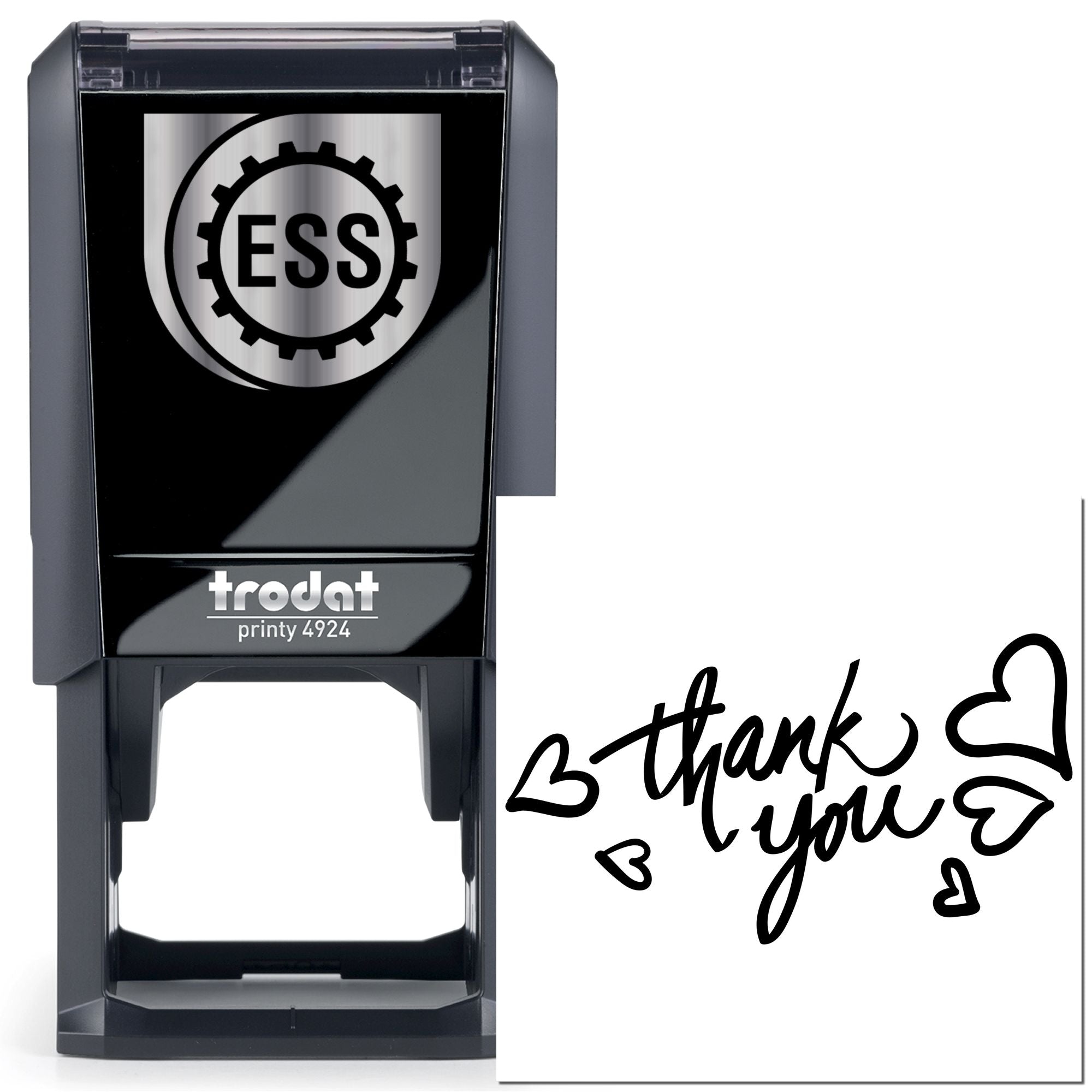 Hearts of Gratitude Self-Inking Custom Thanks Rubber Stamp - Engineer Seal Stamps