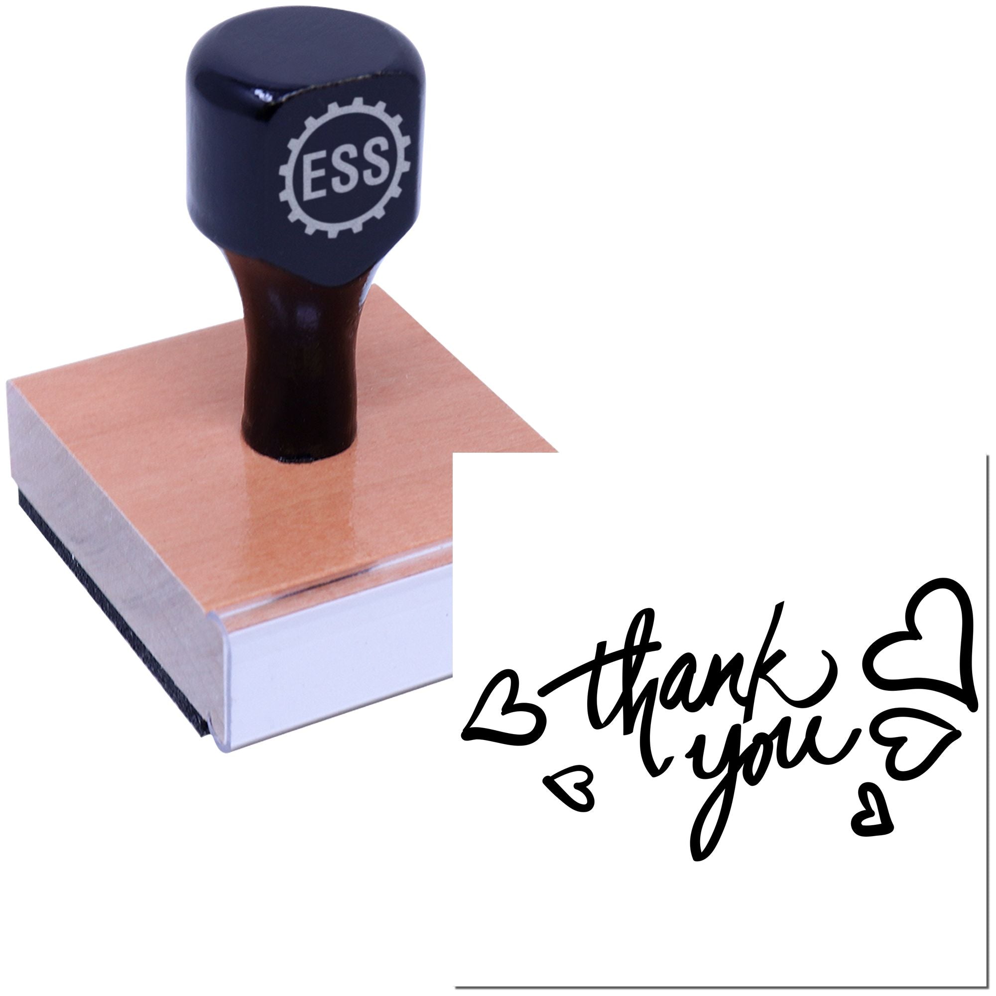 Square Hearts of Gratitude Personalized Thank You Stamper