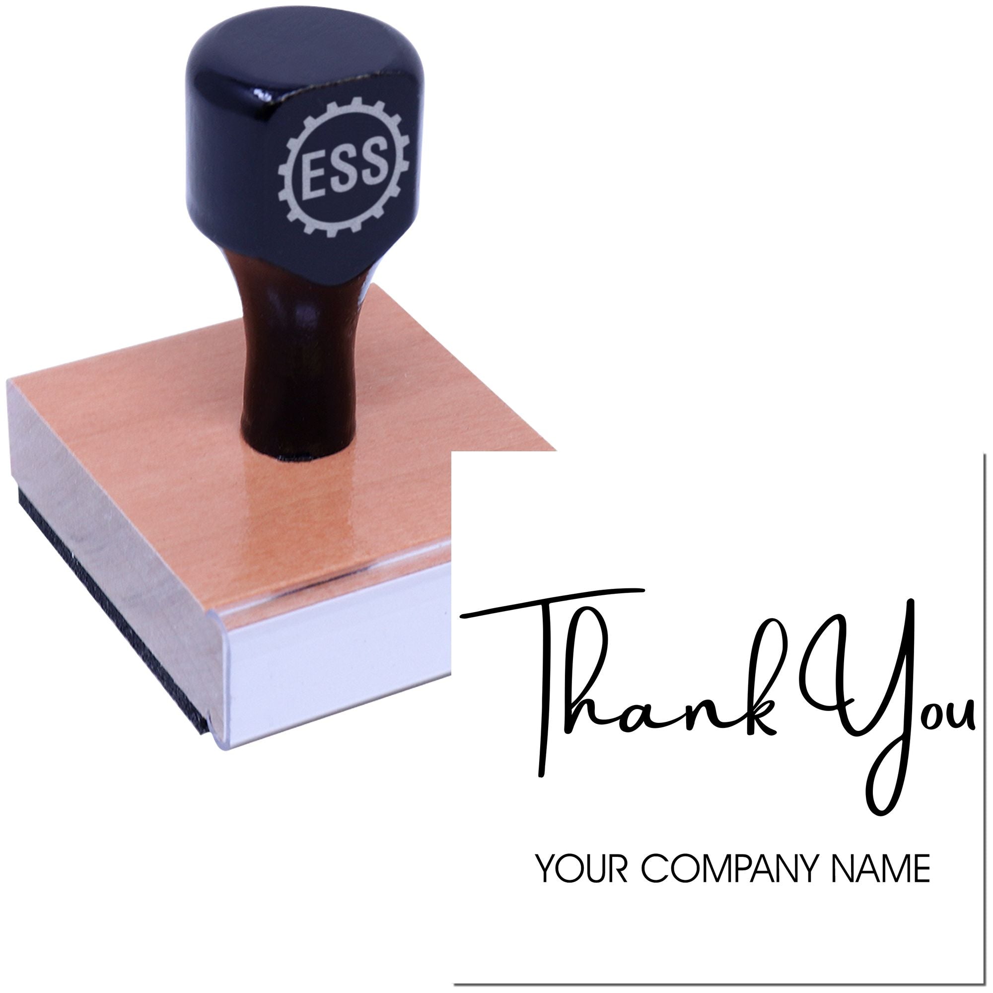 Square Corporate Gratitude Personalized Thank You Rubber Stamp