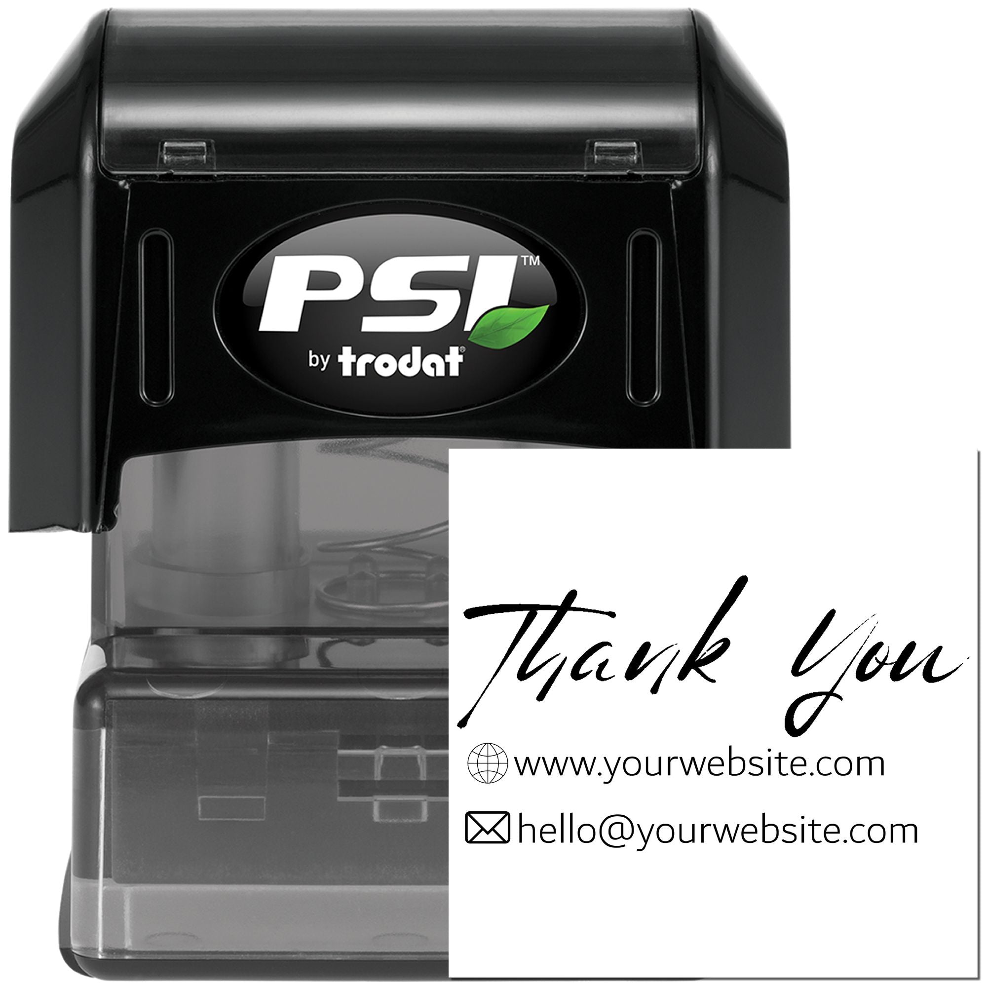 Pre-Inked Sleek Contact Thank You Personalized Thank You Stamp - Engineer Seal Stamps