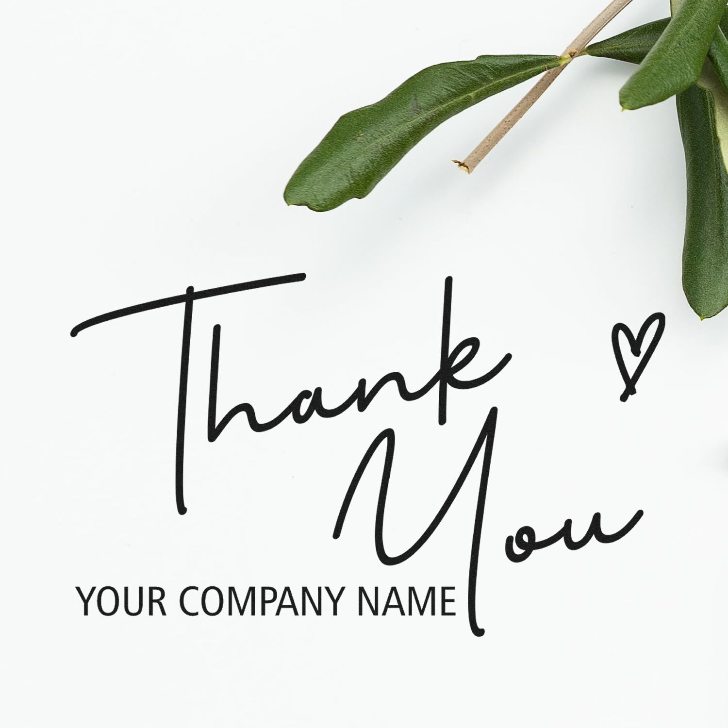 Square Heartfelt Thank You Personalized Thanks Stamp
