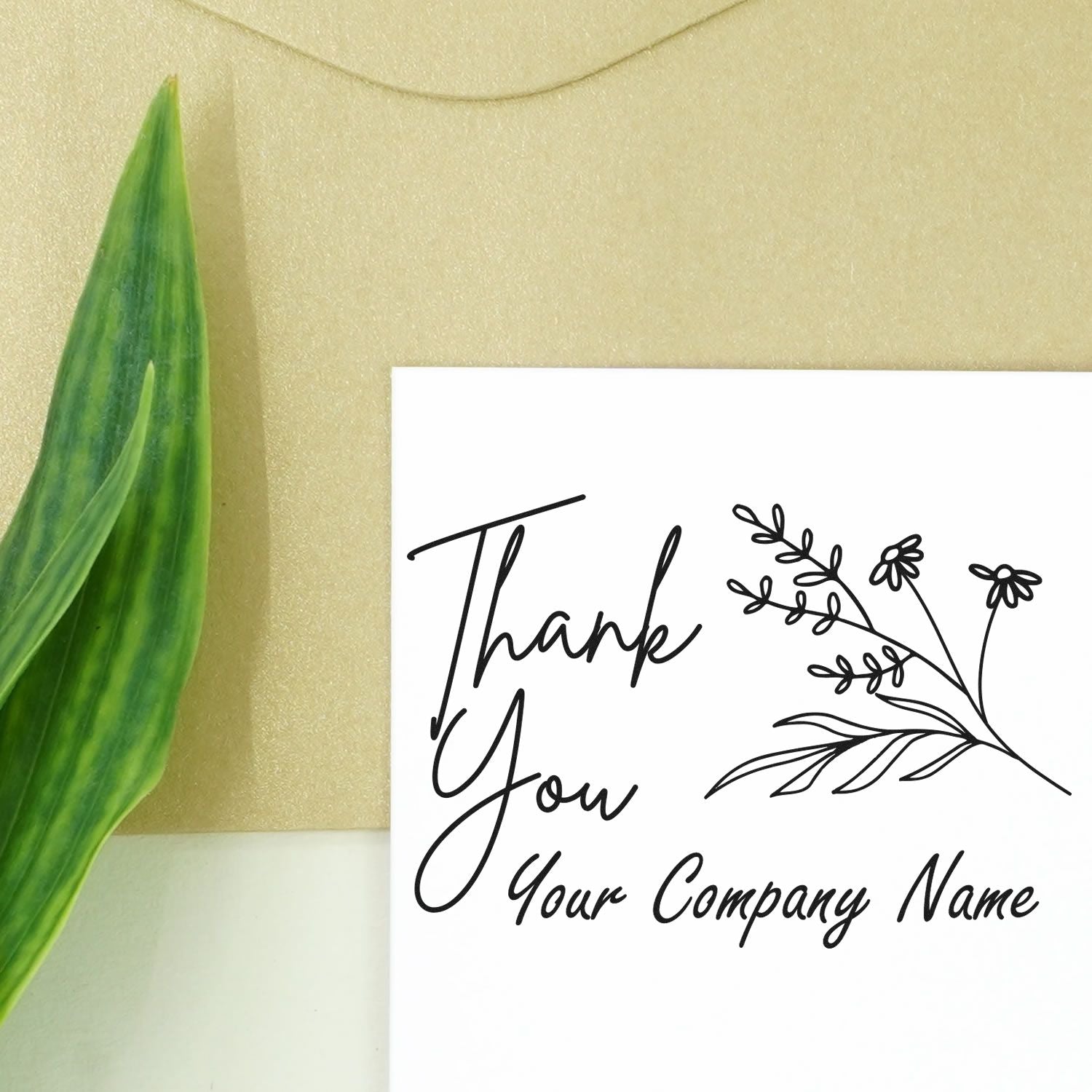 Square Floral Gratitude Personalized Thanks Stamper