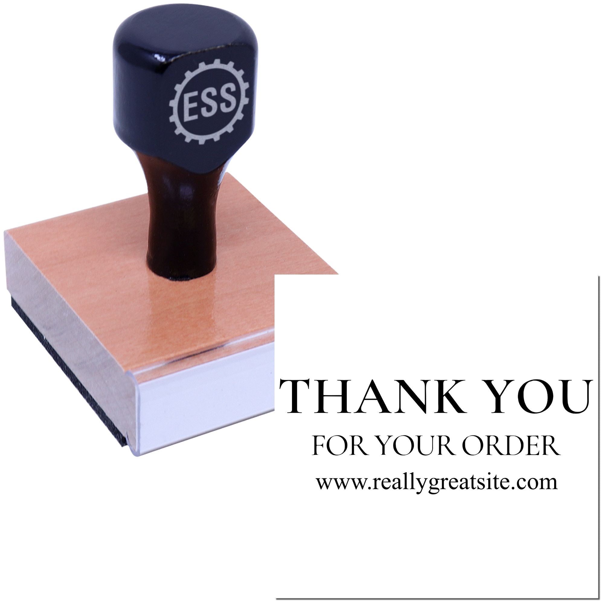 Square Elegant Thanks Personalized Thanks Rubber Stamp