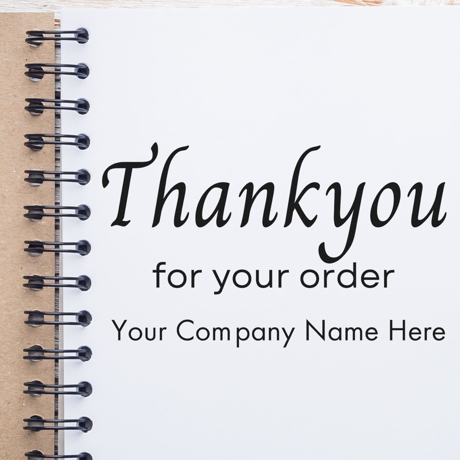 Square Chic Appreciation Personalized Thanks Wood Stamp