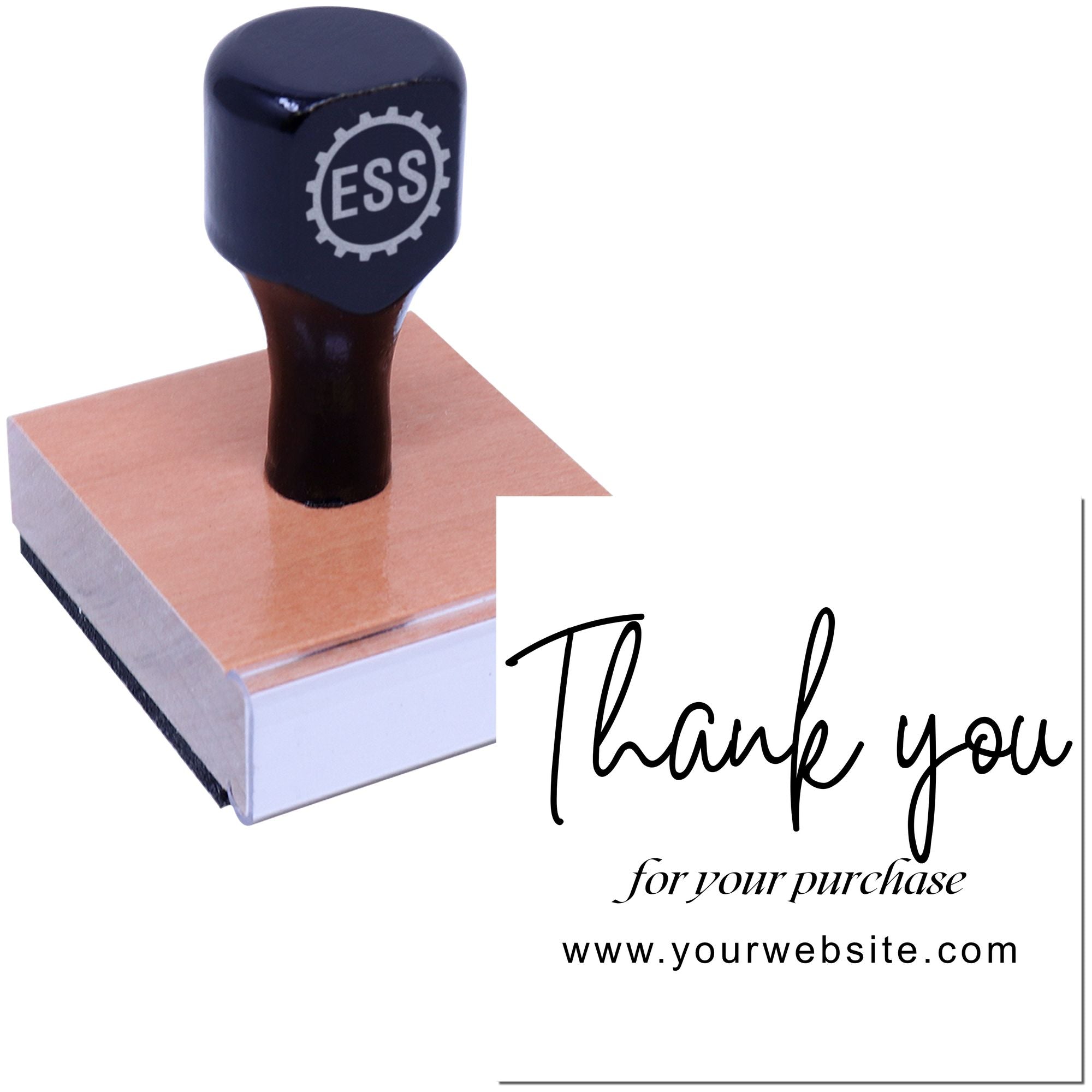 Square Stylish Thanks Custom Thank You Rubber Stamp