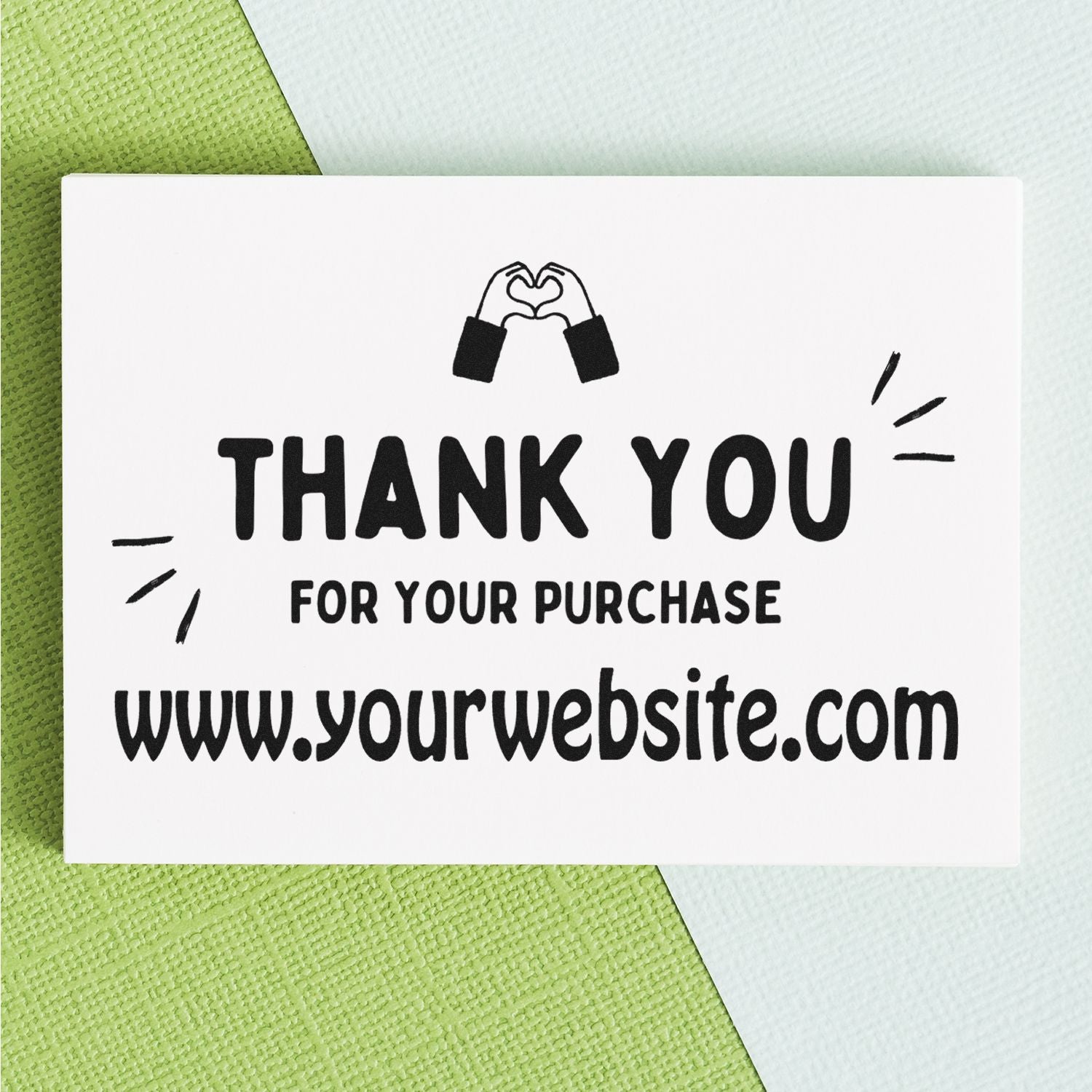 Square Heartfelt Thanks Custom Thank You Wood Stamp