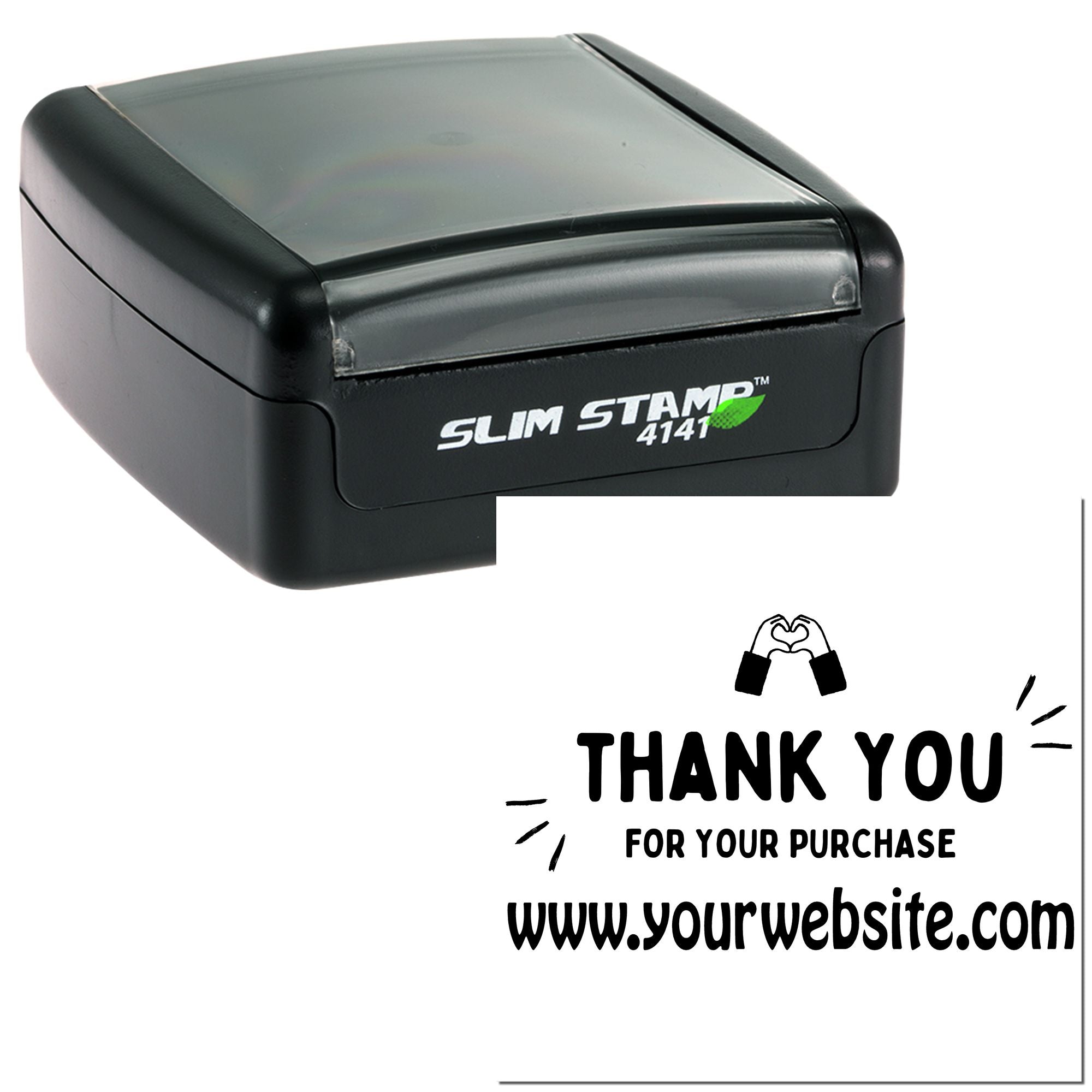 Portable Pre-Inked Heartfelt Thanks Custom Thank You Wood Stamp - Engineer Seal Stamps