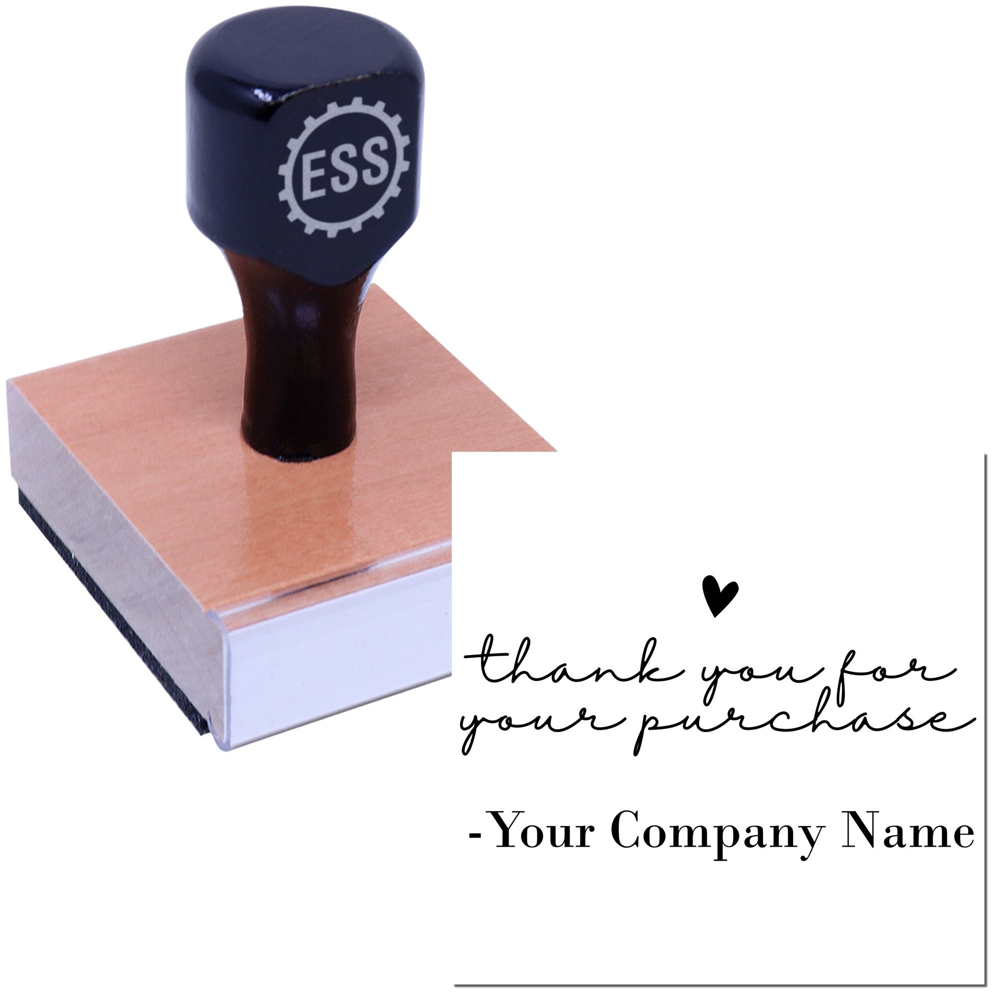 Square Heartfelt Appreciation Custom Thanks Stamper