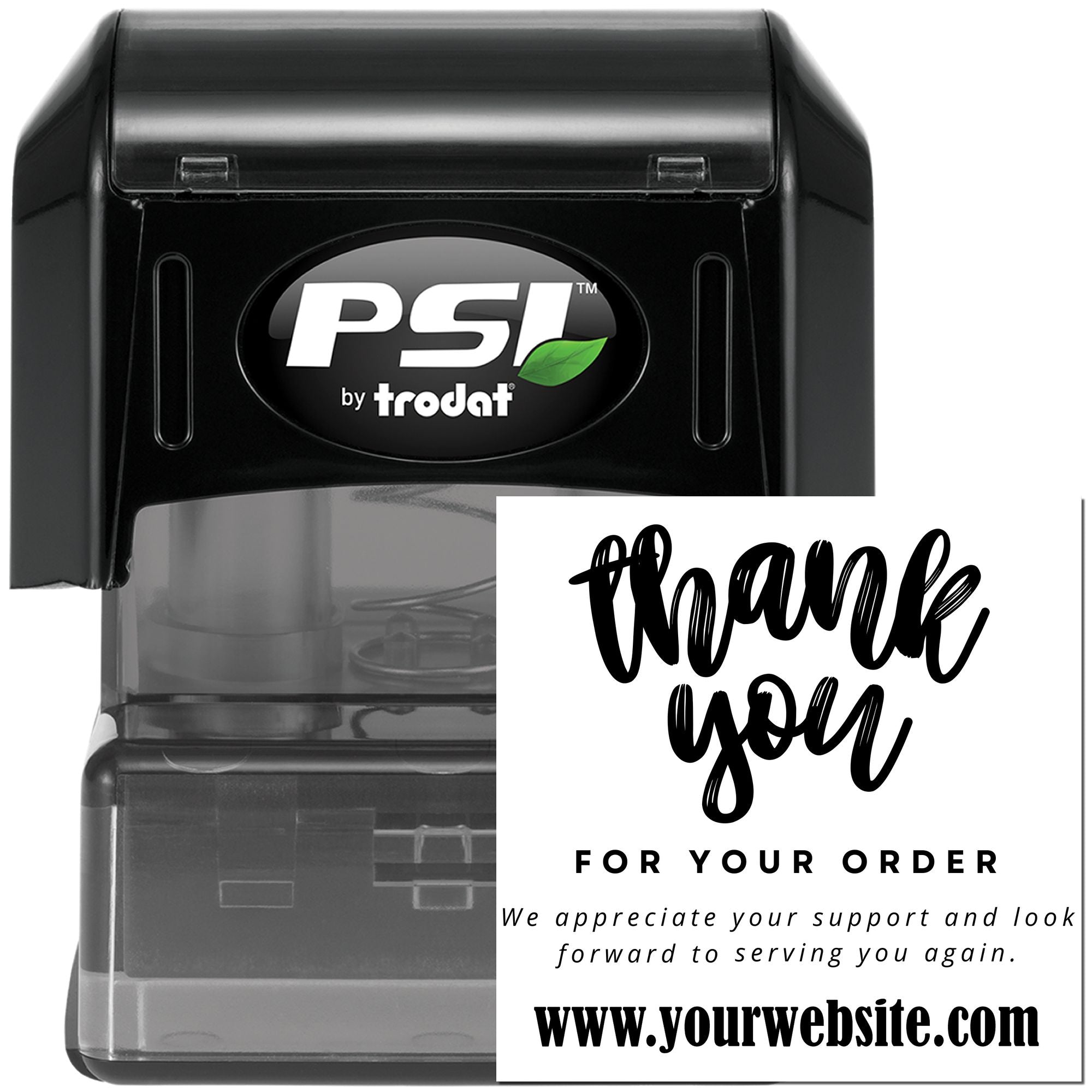 Pre-Inked Bold Thanks Delight Customized Thanks Stamper - Engineer Seal Stamps