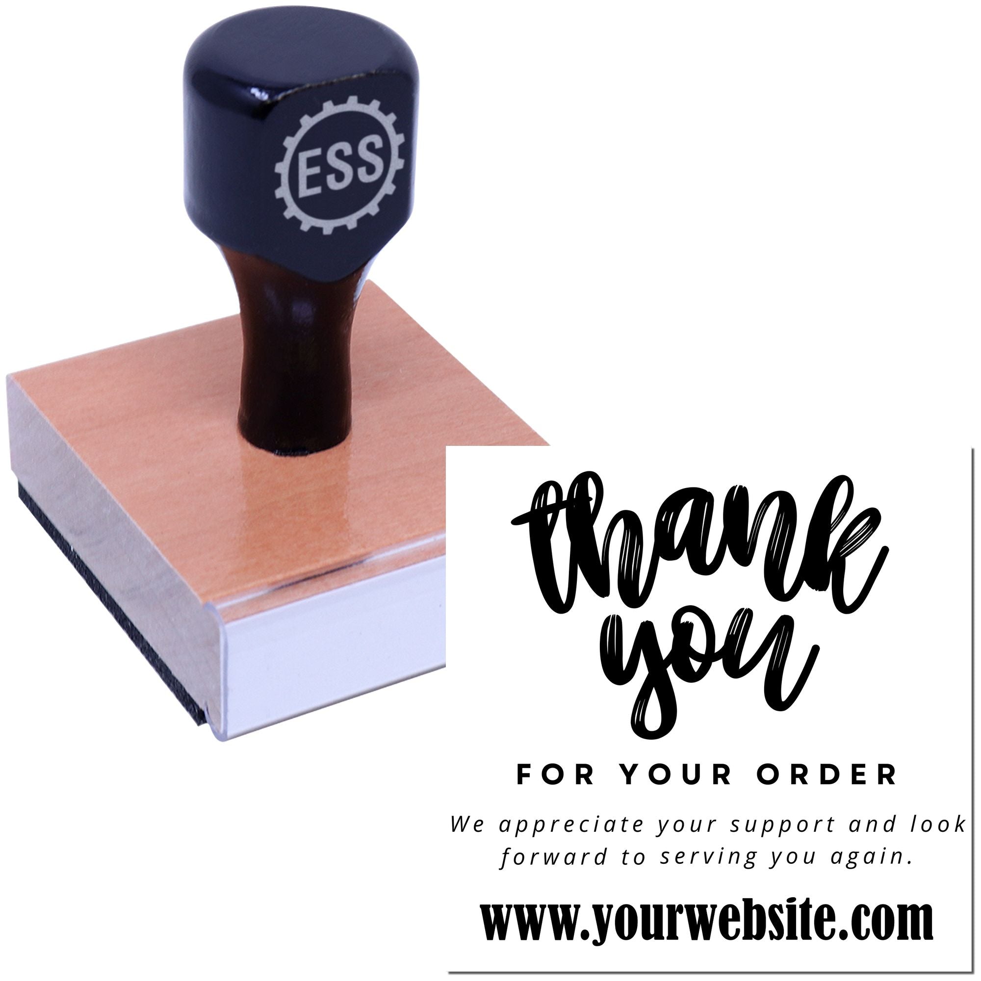 Square Bold Thanks Delight Customized Thank You Stamper