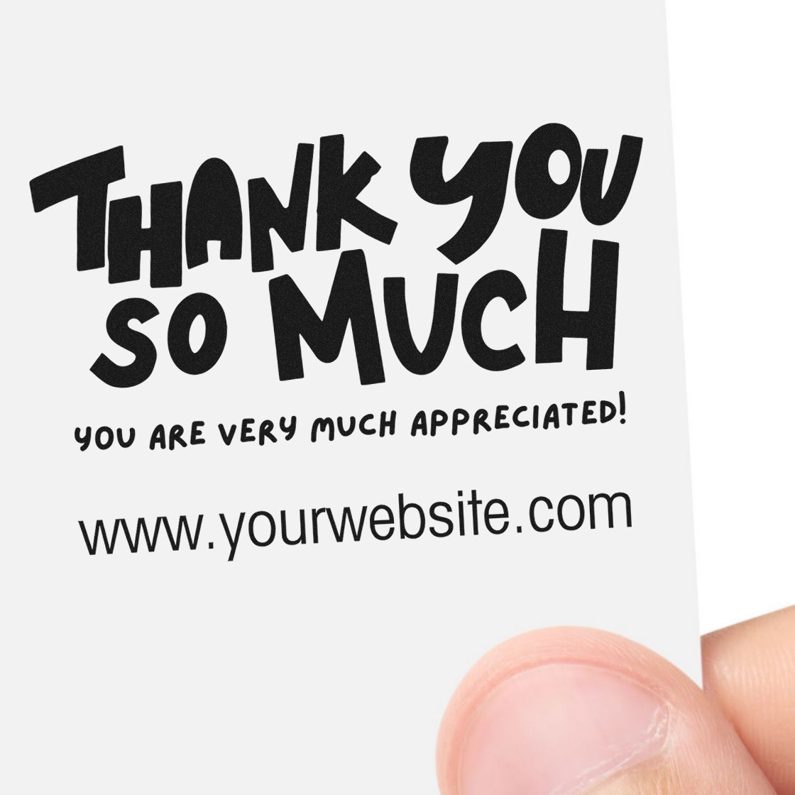 Square Playful Gratitude Customized Thank You Rubber Stamp