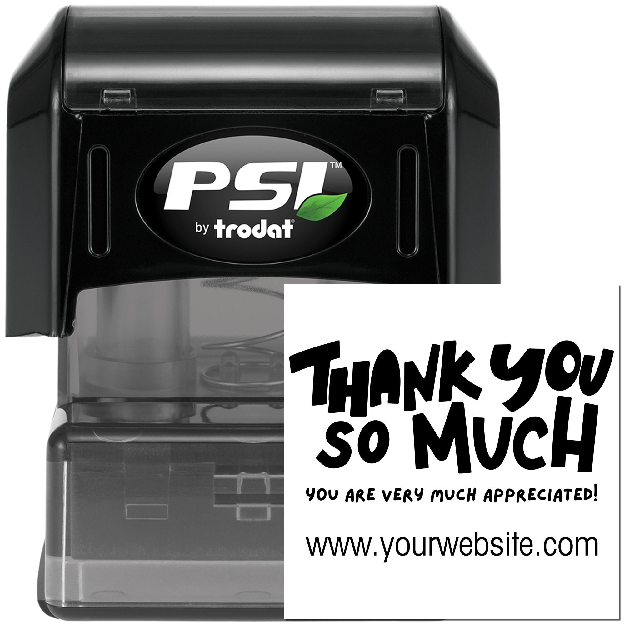 Pre-Inked Playful Gratitude Customized Thanks Stamp - Engineer Seal Stamps