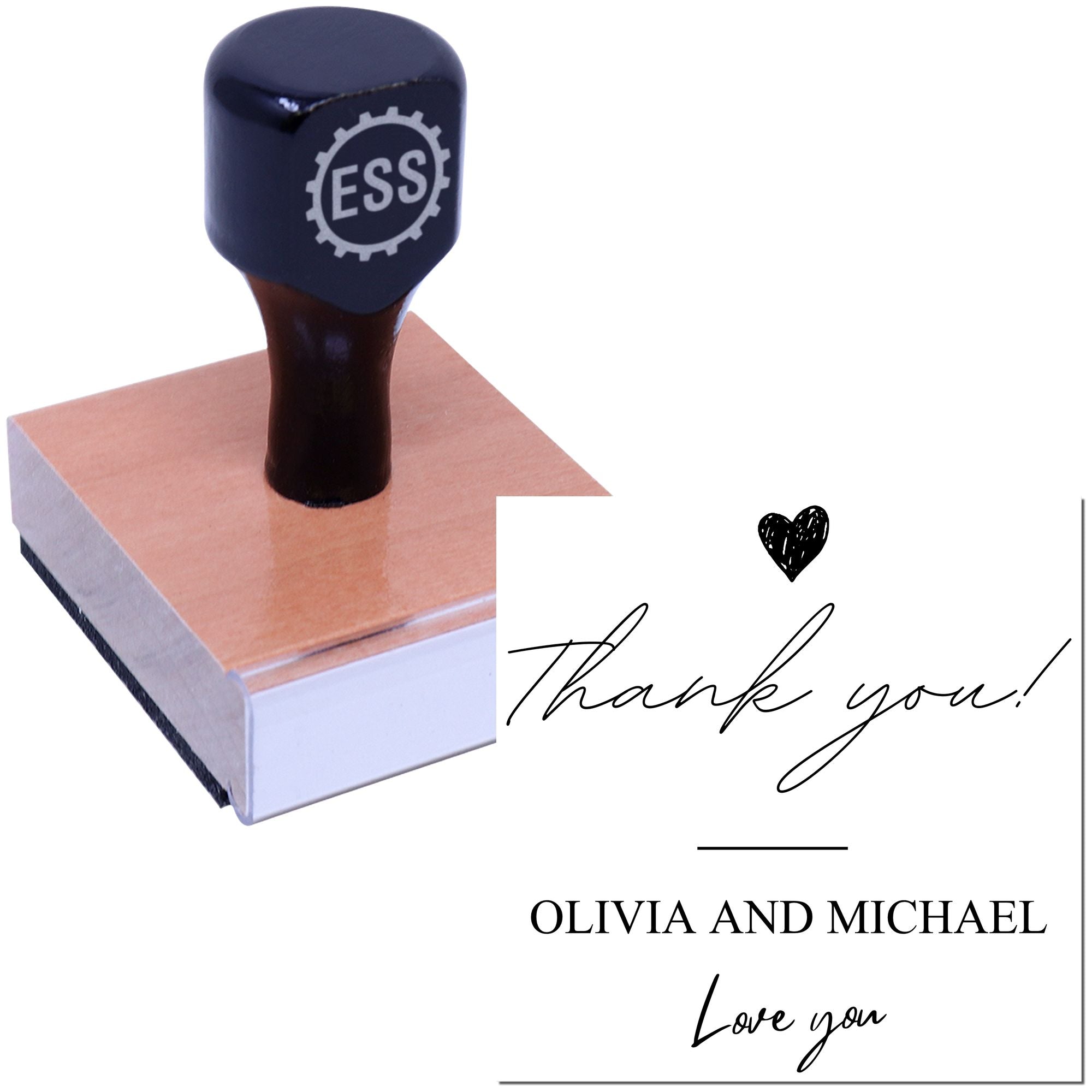 Square Gracious Gratitude Personalized Thank You Stamp