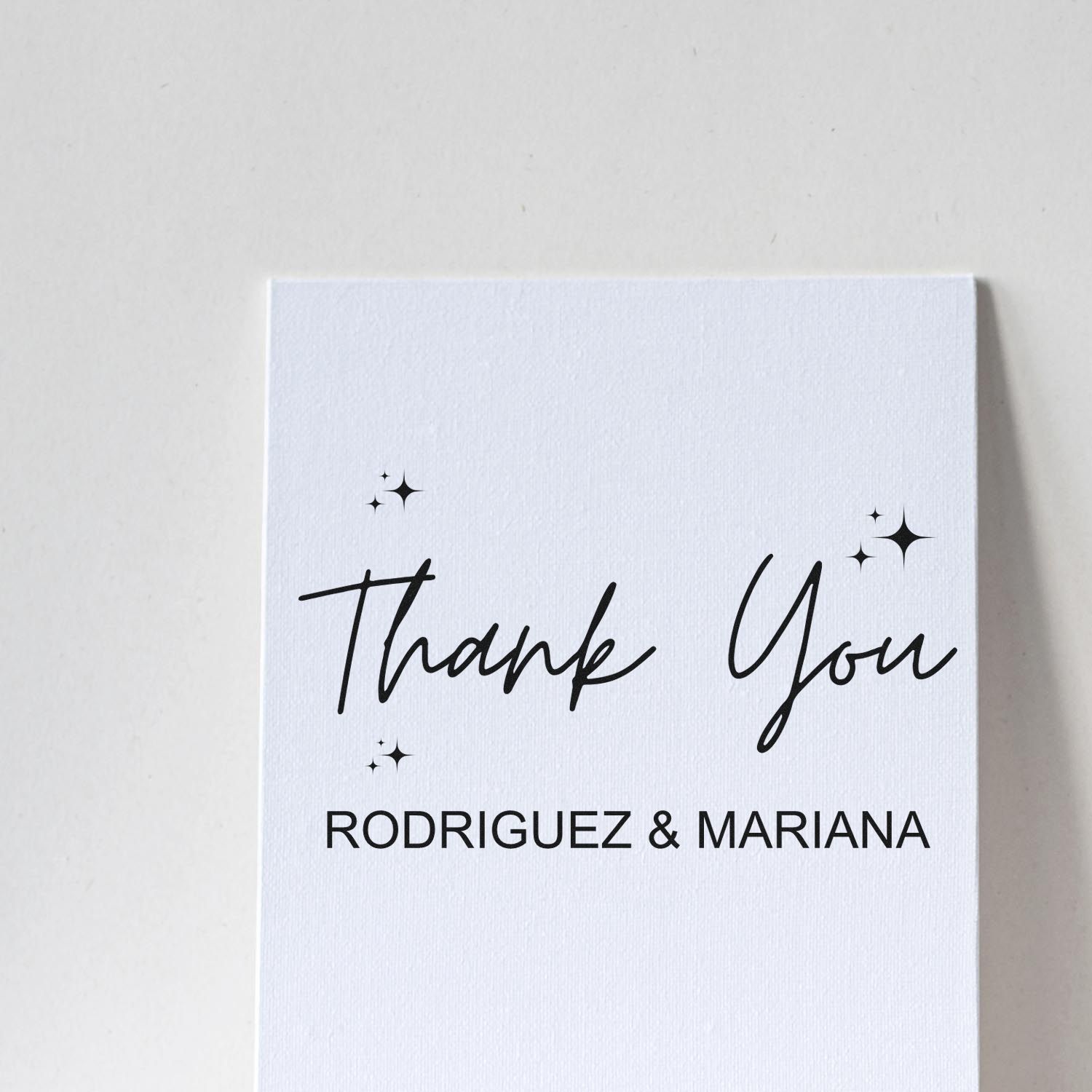 Square Starry Thanks Wedding Personalized Thank You Wood Stamp
